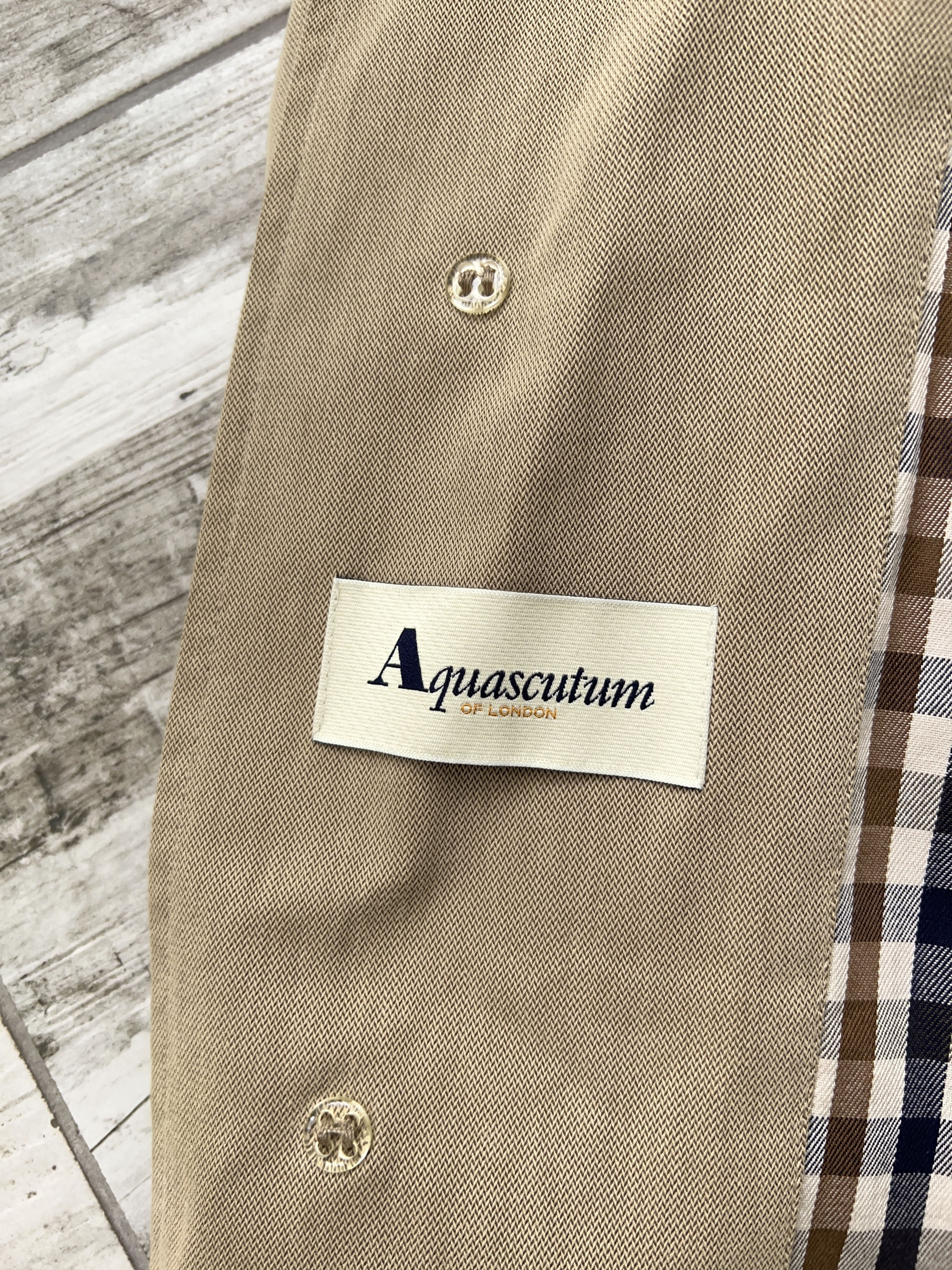 Aquascutum Mens Aquascutum London Rain Jacket Coat Check Size REG 40 Size US L / EU 52-54 / 3 - 10 Thumbnail