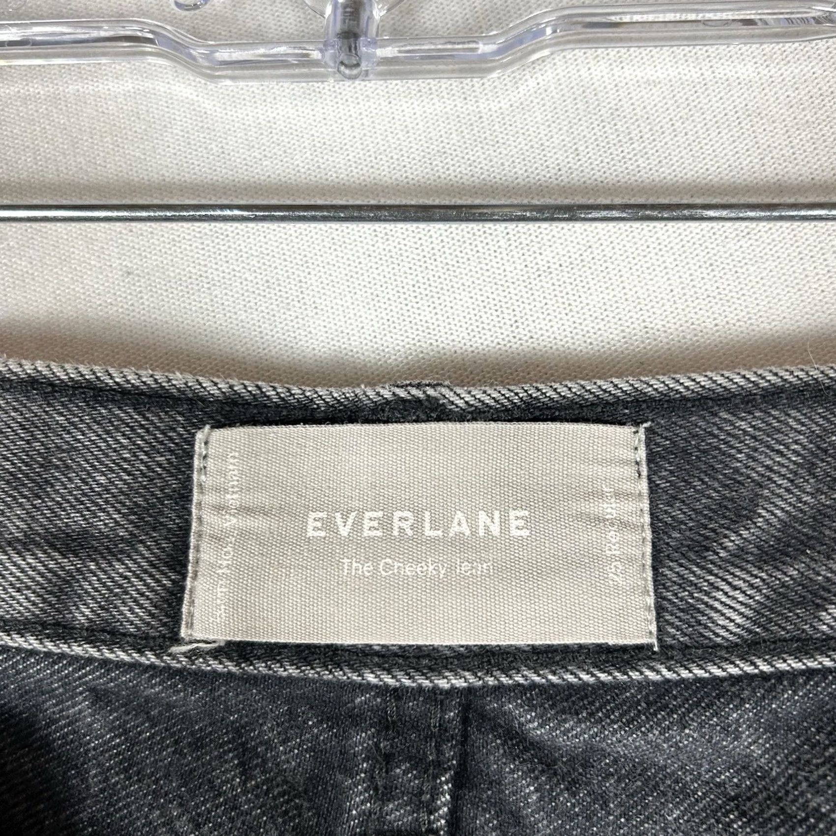 Everlane Everlane The Cheeky Jean Womens 25R Gray Denim Jeans Dark Wash Buttonfly Casual Straight 90s Pattern Womens Size 42" / US 20 - 5 Thumbnail