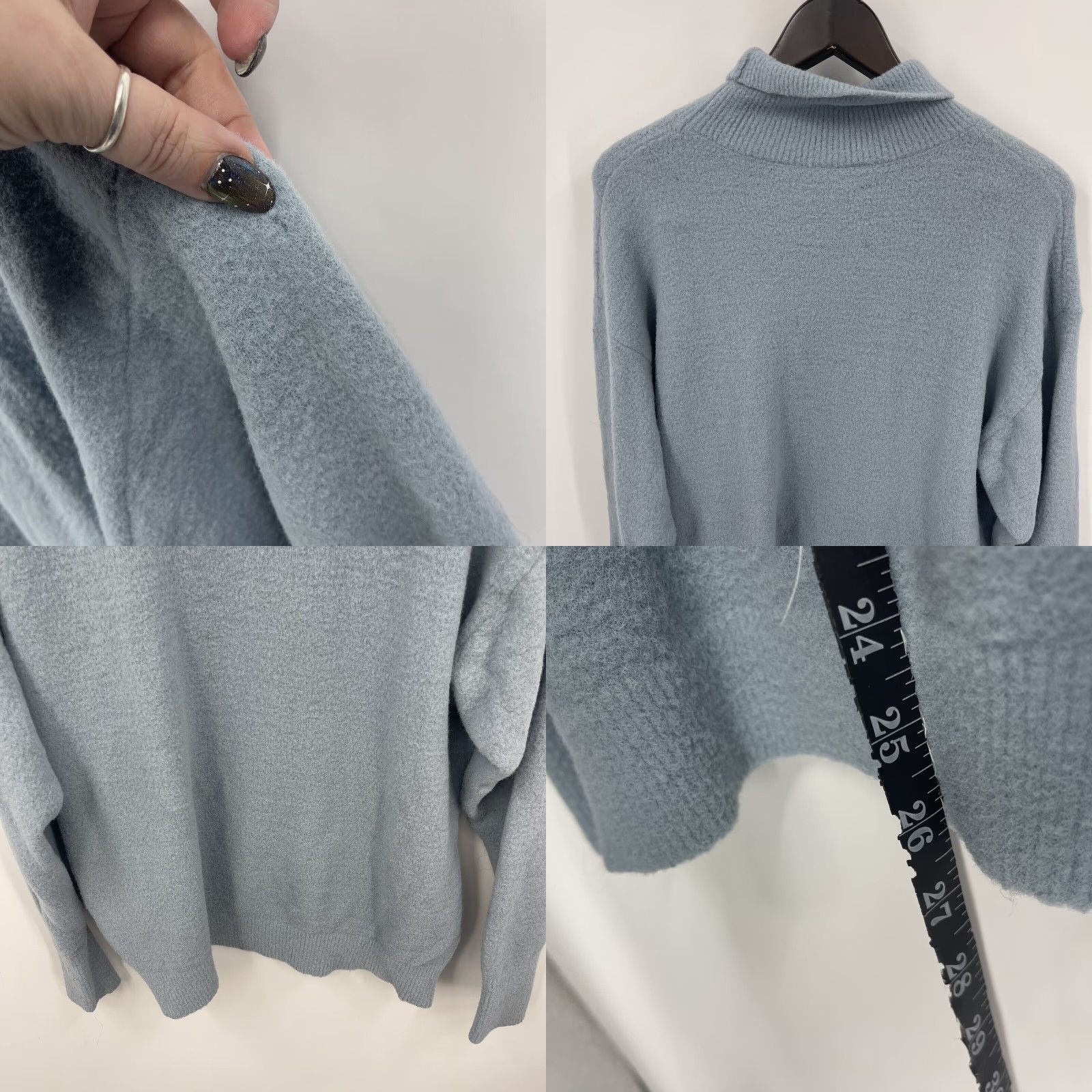 Aritzia VINTAGE Wilfred Free Turtleneck Sweater Womens Small Blue Knit Long Sleeve Casual Fall Winter 2020s Ladies Size S / US 4 / IT 40 - 8 Thumbnail