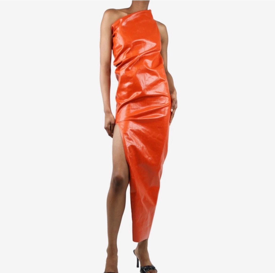 Rick Owens Rick Owens One-Shoulder Coated Mini Dress Size M / US 6-8 / IT 42-44 - 3 Thumbnail