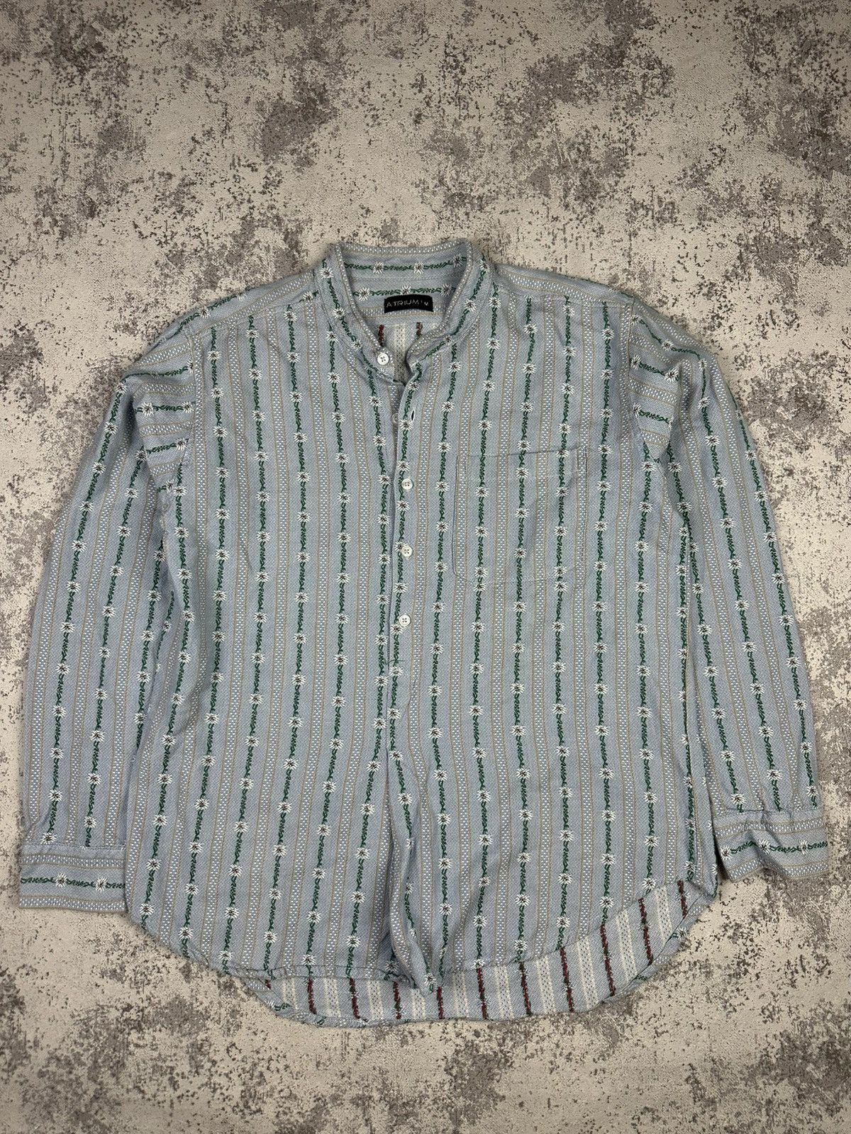 Vintage Vintage Shirt Atrium Shirt Rare Floral Stripe Pattern Size US M / EU 48-50 / 2 - 1 Thumbnail