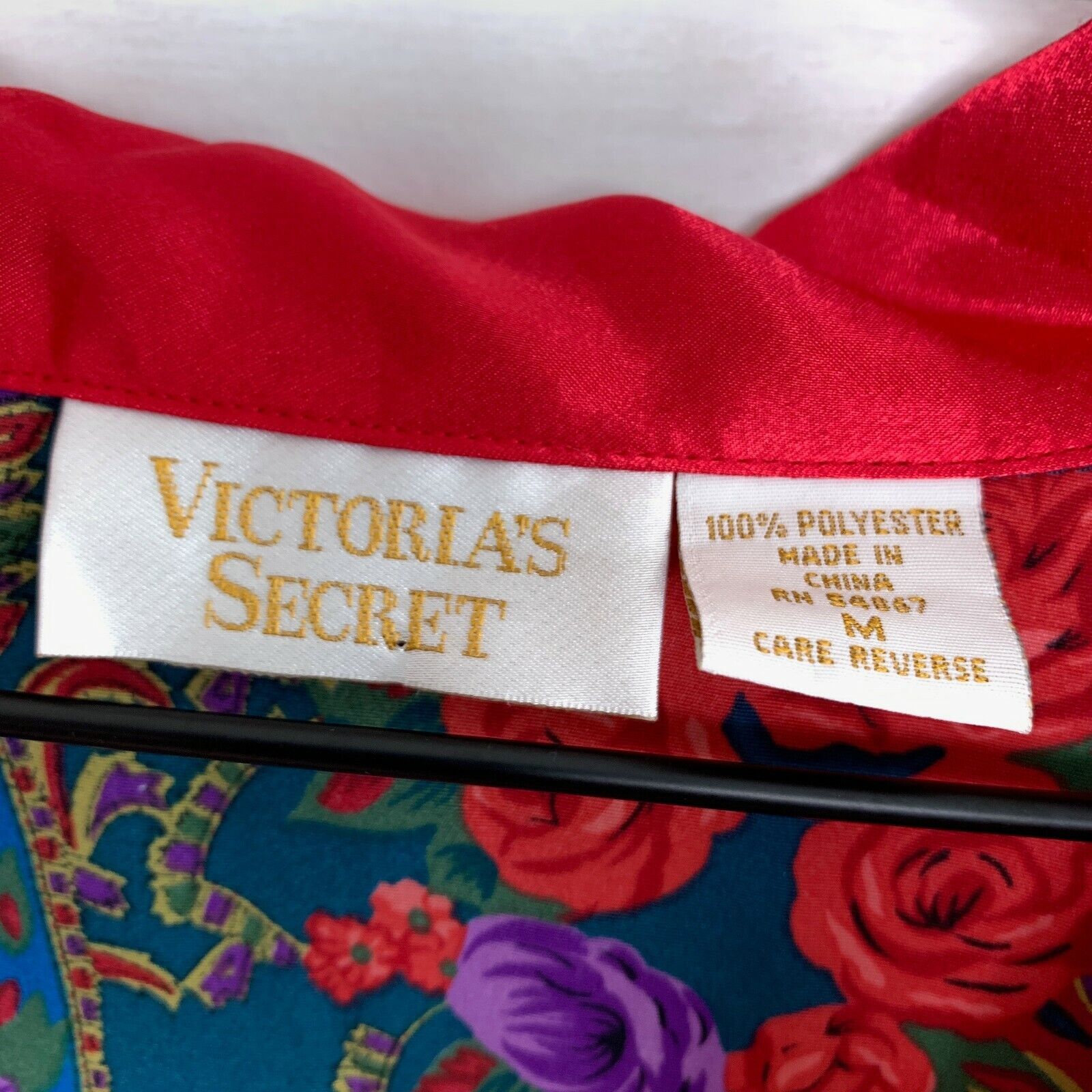 Victoria's Secret Victorias Secret VTG Satin Notch Sleep Shirt Red Floral M Size ONE SIZE - 8 Thumbnail
