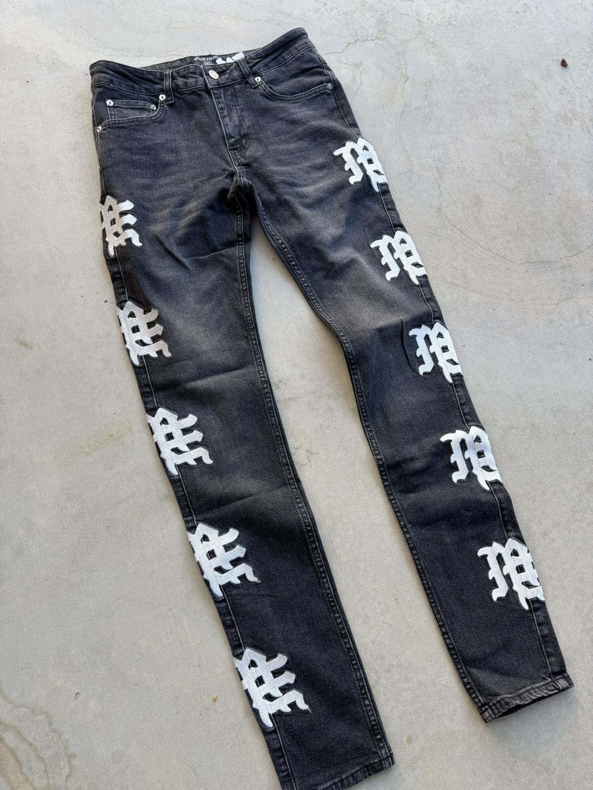 Other Mixed Emotions Monogram Jeans Black Size 30 New With Tags Size US 30 / EU 46 - 3 Thumbnail