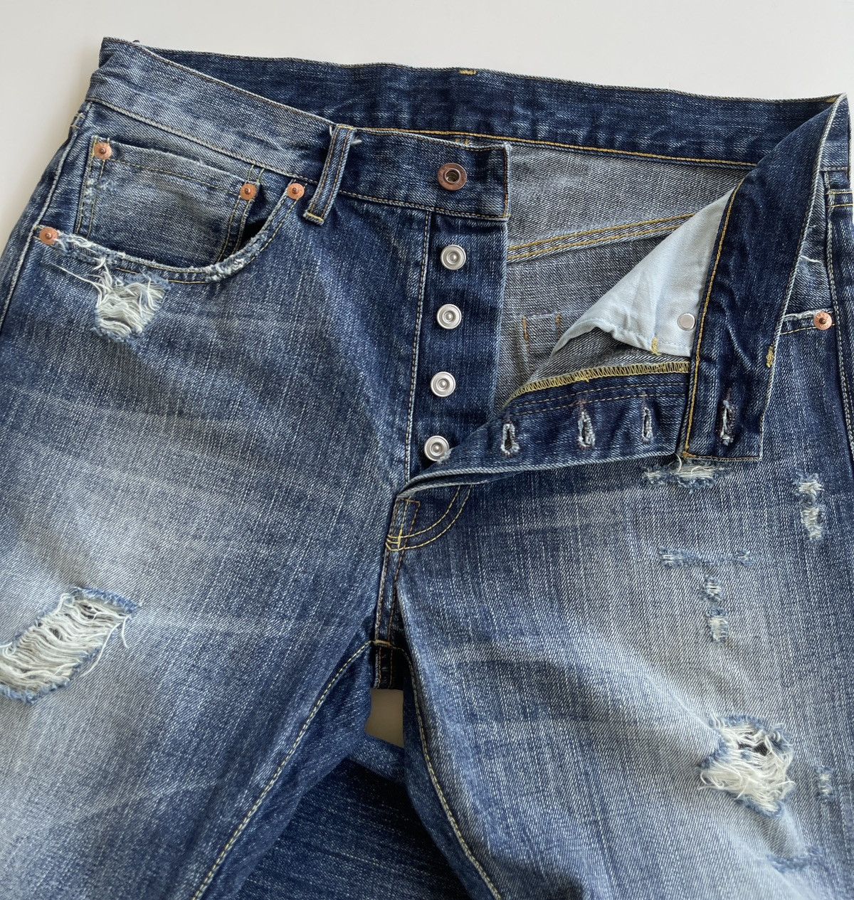 Japanese Brand Crazy Vintage Japanese Distressed Denim Size US 32 / EU 48 - 10 Thumbnail