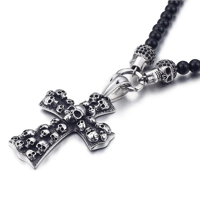 Jewelry Creative Skull Cross Metal Pendant Necklace Size ONE SIZE - 5 Thumbnail