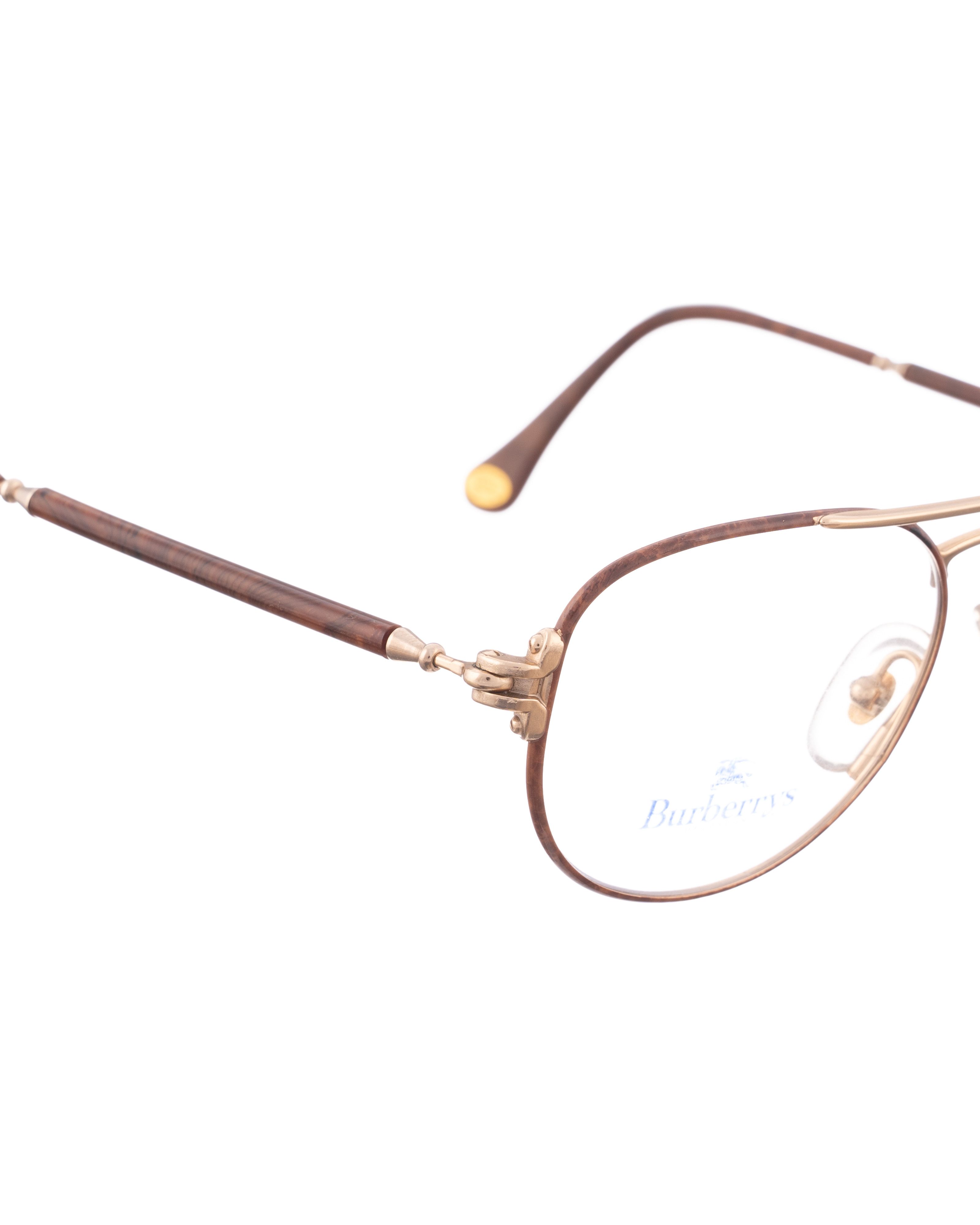 Burberry Burberry 90s Gold and Brown Aviator Glasses Size ONE SIZE - 3 Thumbnail