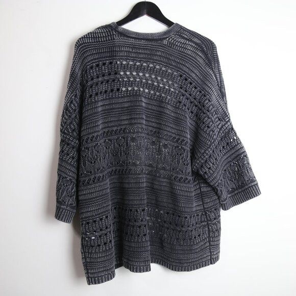 Lucky Brand Lucky Brand Acrylic Blend Open Stitch Cardigan In Black Size M / US 6-8 / IT 42-44 - 4 Thumbnail