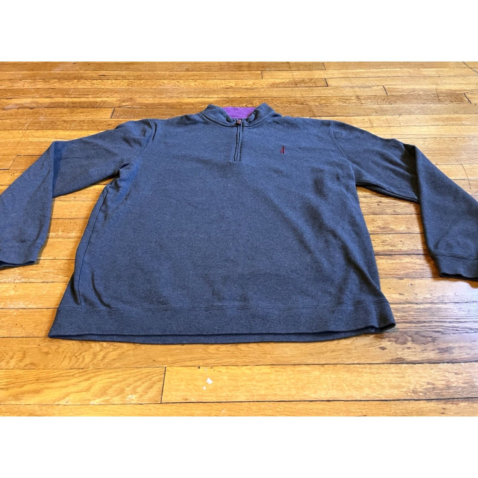 johnnie-O Johnnie-O West Coast Prep 1/4 Zip Golf Sweater Men’s 2XL Gray Purple Shirt Regular Knit Pullover Zipper Embroidered Logo Size US XXL / EU 58 / 5 - 2 Thumbnail