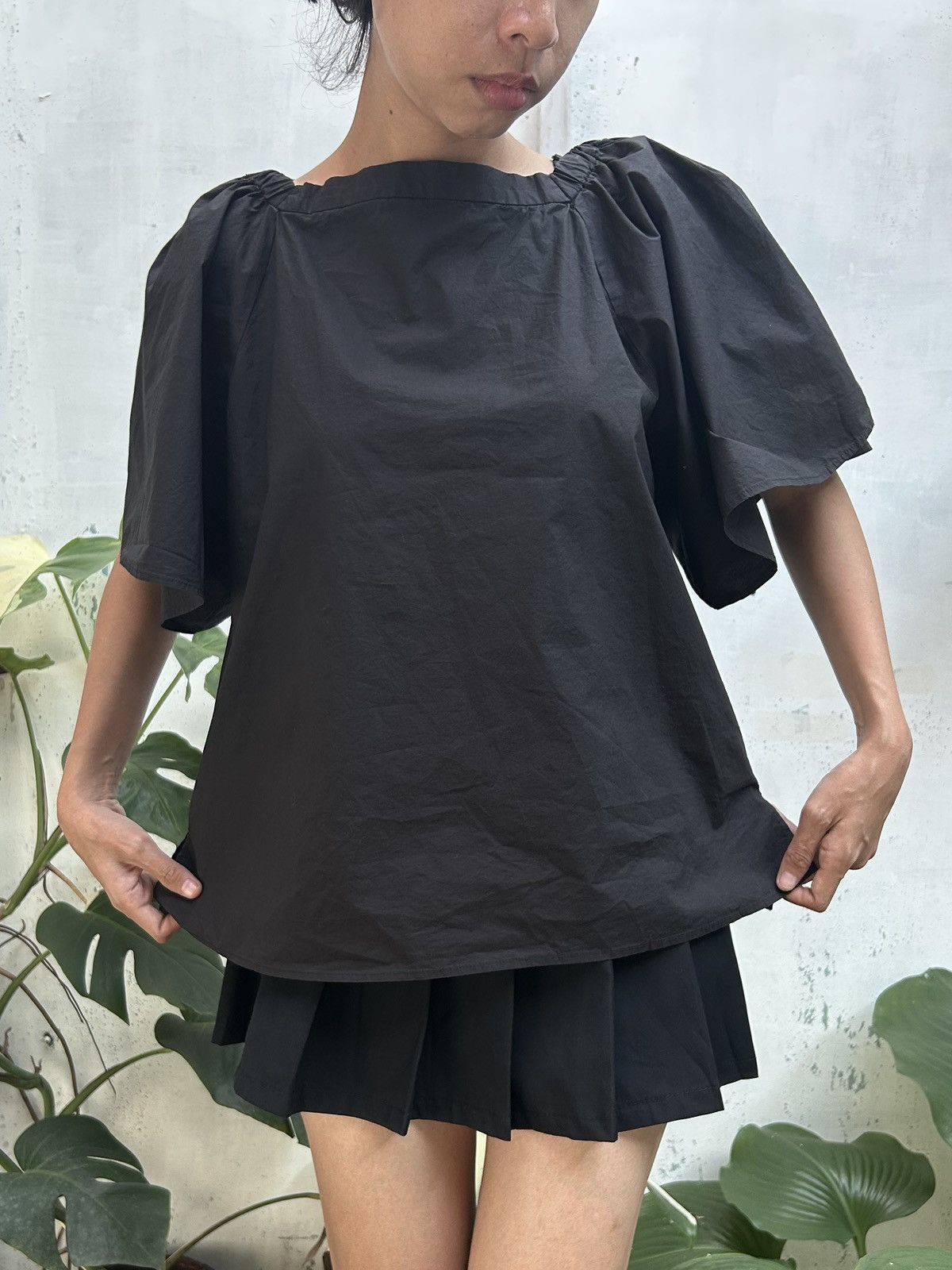 Japanese Brand Vintage Y2k Cute Baby Doll Puff Sleeve Black Top Size M / US 6-8 / IT 42-44 - 1 Thumbnail