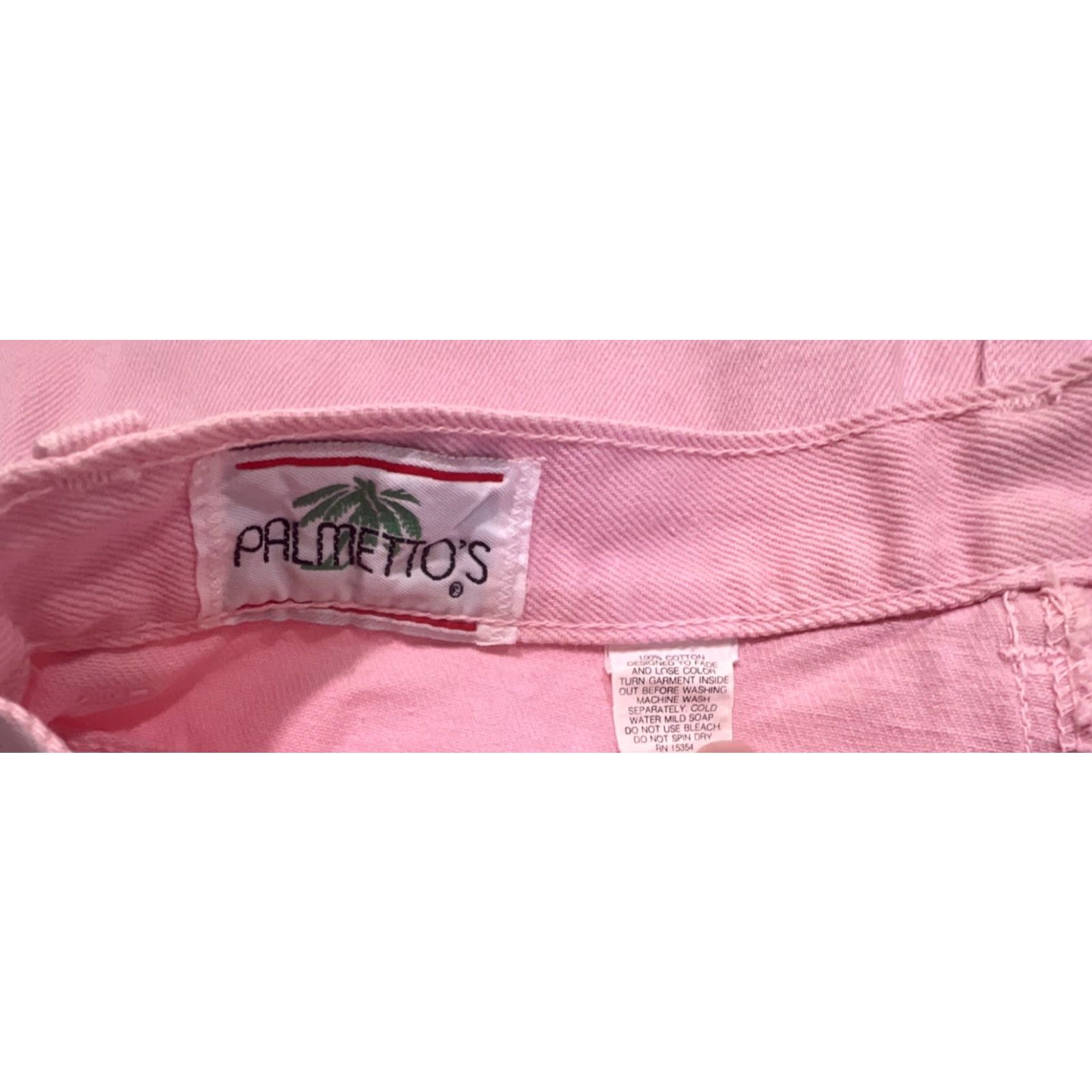 Denime Vintage Midi Skirt Pink Denim Zipper Button Front Pockets Bare Back Western Size 42" / US 20 - 8 Thumbnail