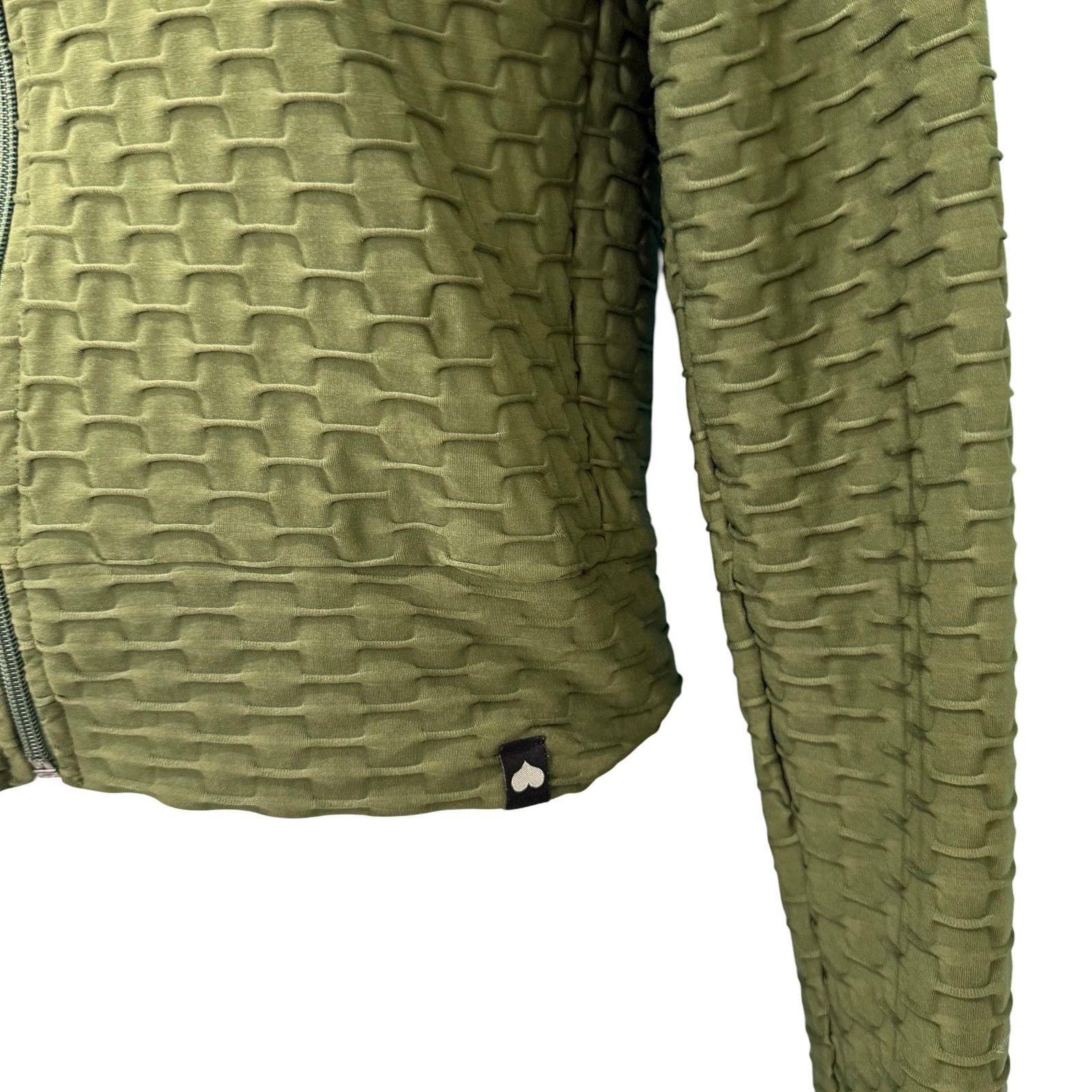 Other Booty by Brabants Olive Green Croco Cropped Zip Jacket S / M Size S / US 4 / IT 40 - 11 Thumbnail