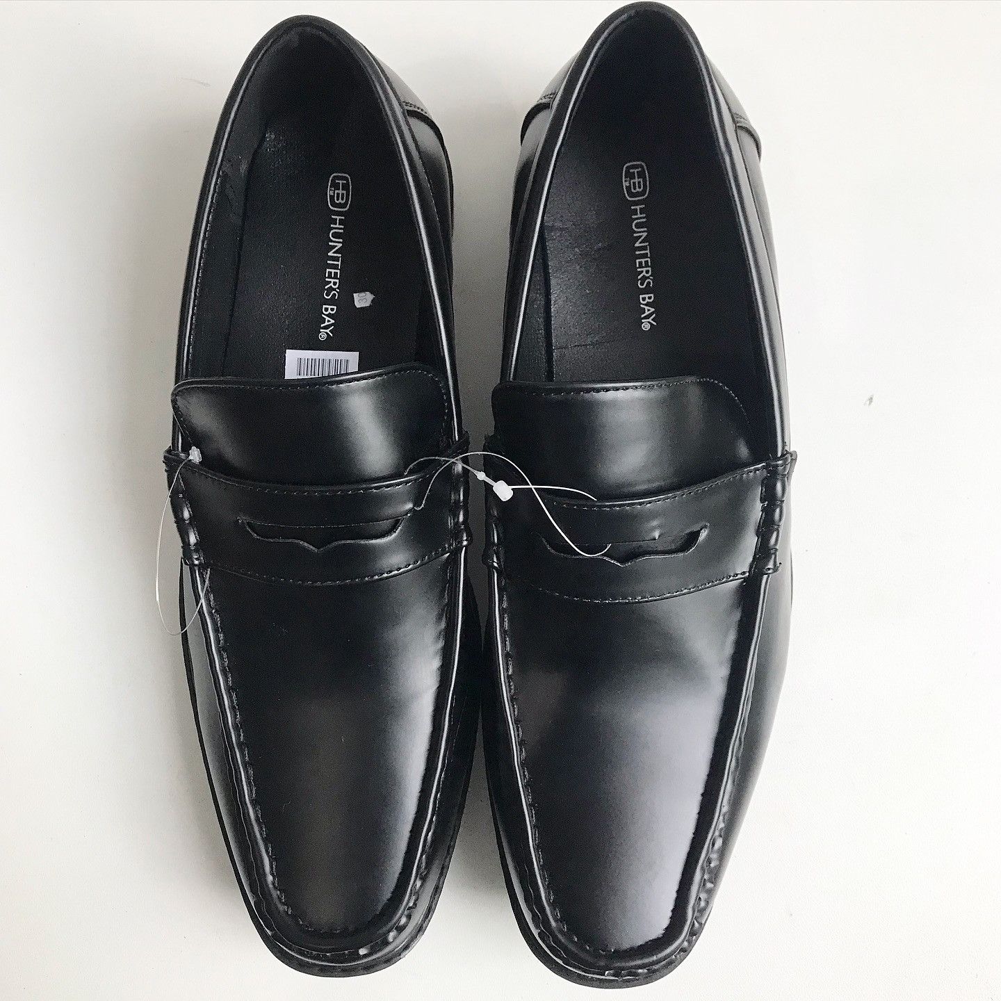 Designer Penny Loafers Hunters Bay Solid Black Smooth leather Size US 10 / EU 43 - 1 Thumbnail