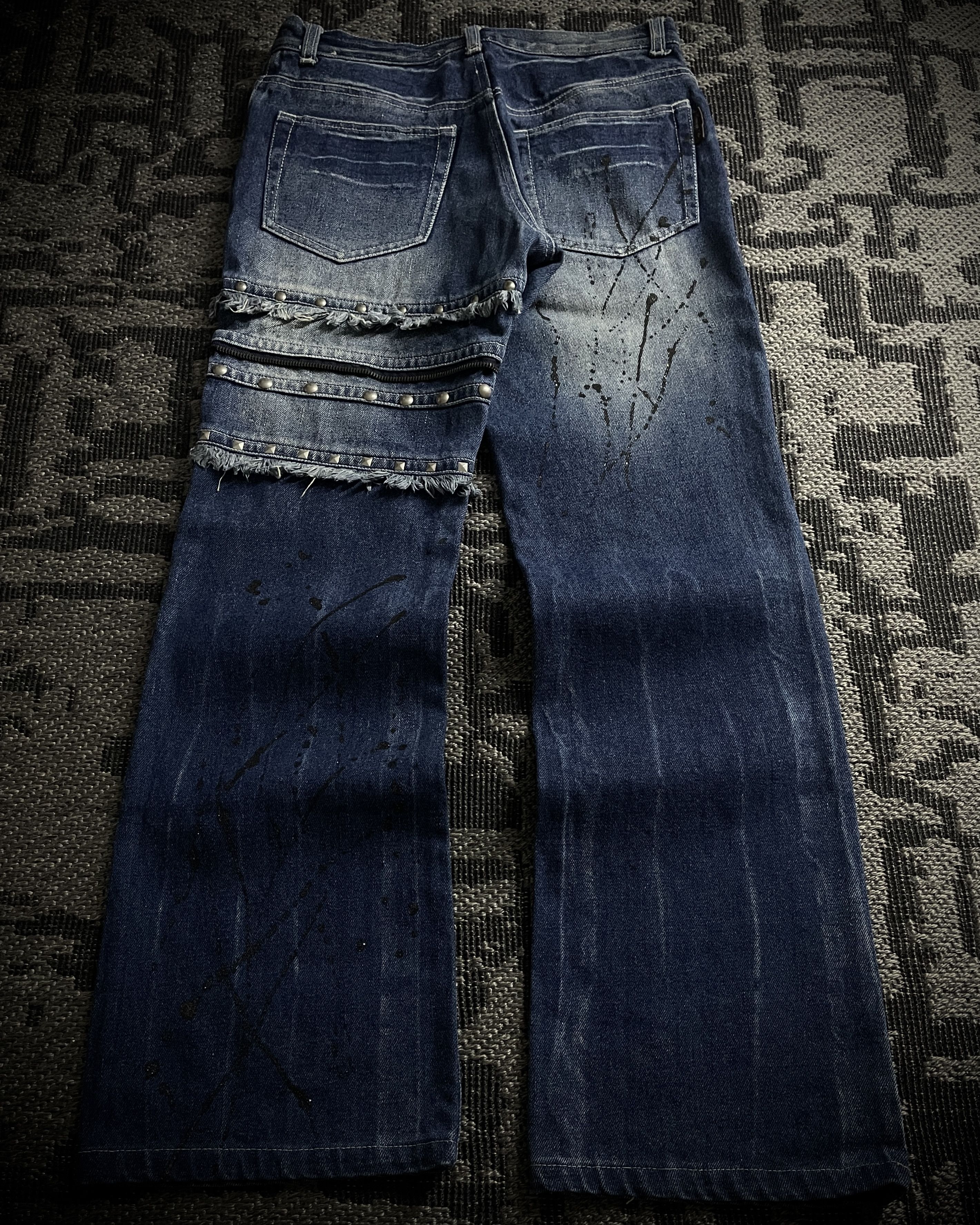 BERNINGS SHO Bernings Sho Distressed Poem Studded Bootcut Denim Size US 29 - 7 Thumbnail