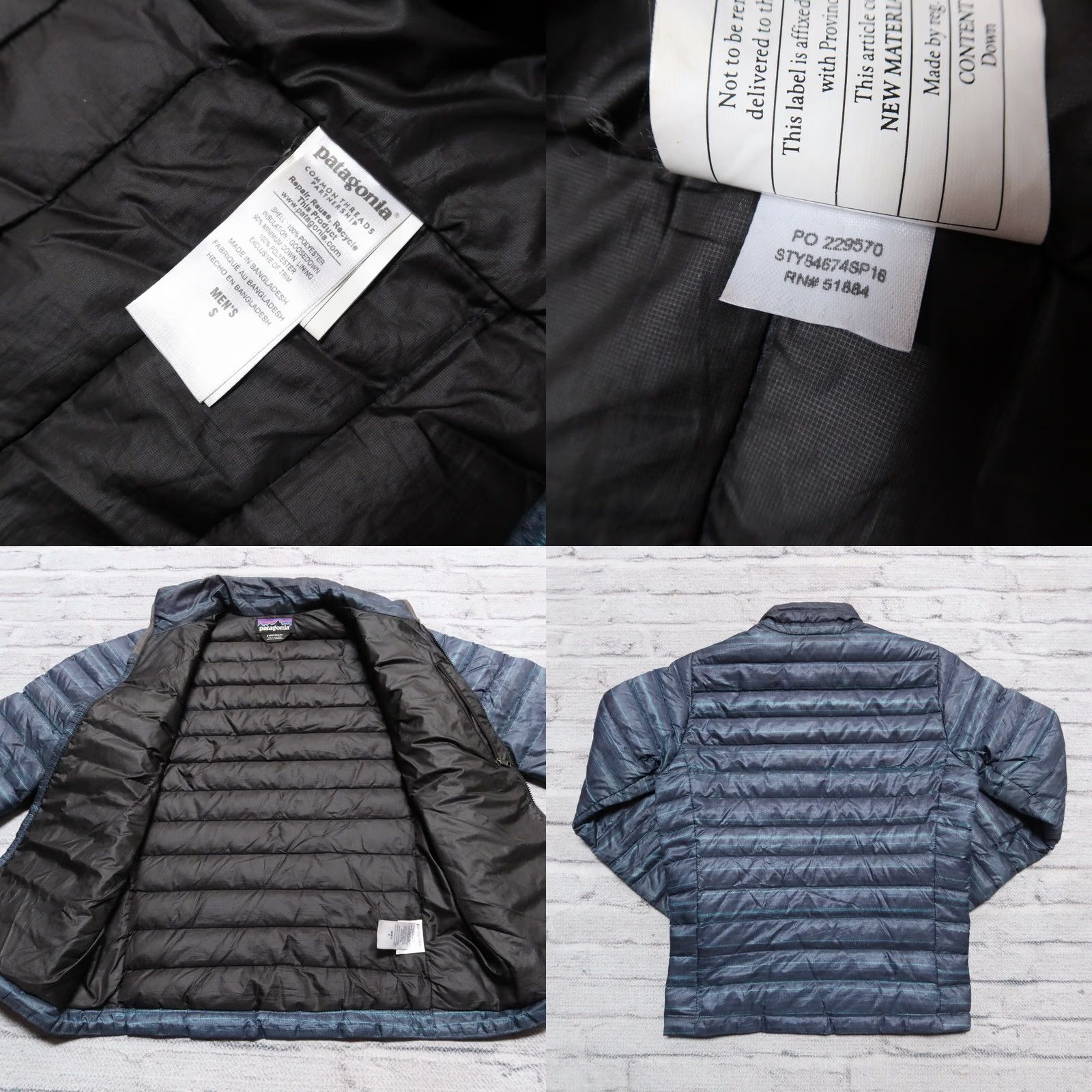 Patagonia Patagonia Down Sweater Jacket Mens Size S Print / Pattern Quilted Primaloft Size US S / EU 44-46 / 1 - 8 Thumbnail