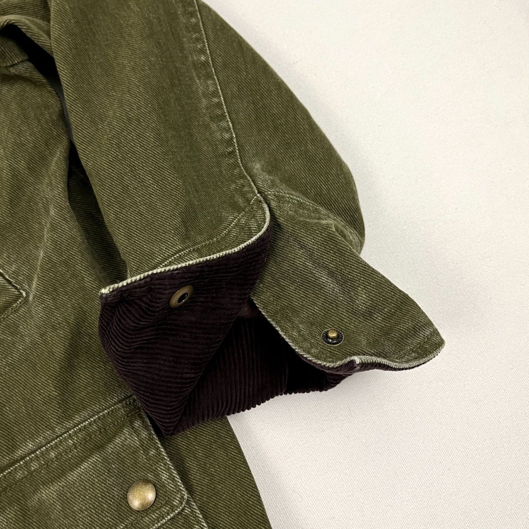 Banana Republic Banana Republic Barn Coat Jacket Womens Petite L Olive Green Fireman Flannel Jacket Housewarming Mens Womens Girls Boys Size L / US 10 / IT 46 - 3 Thumbnail