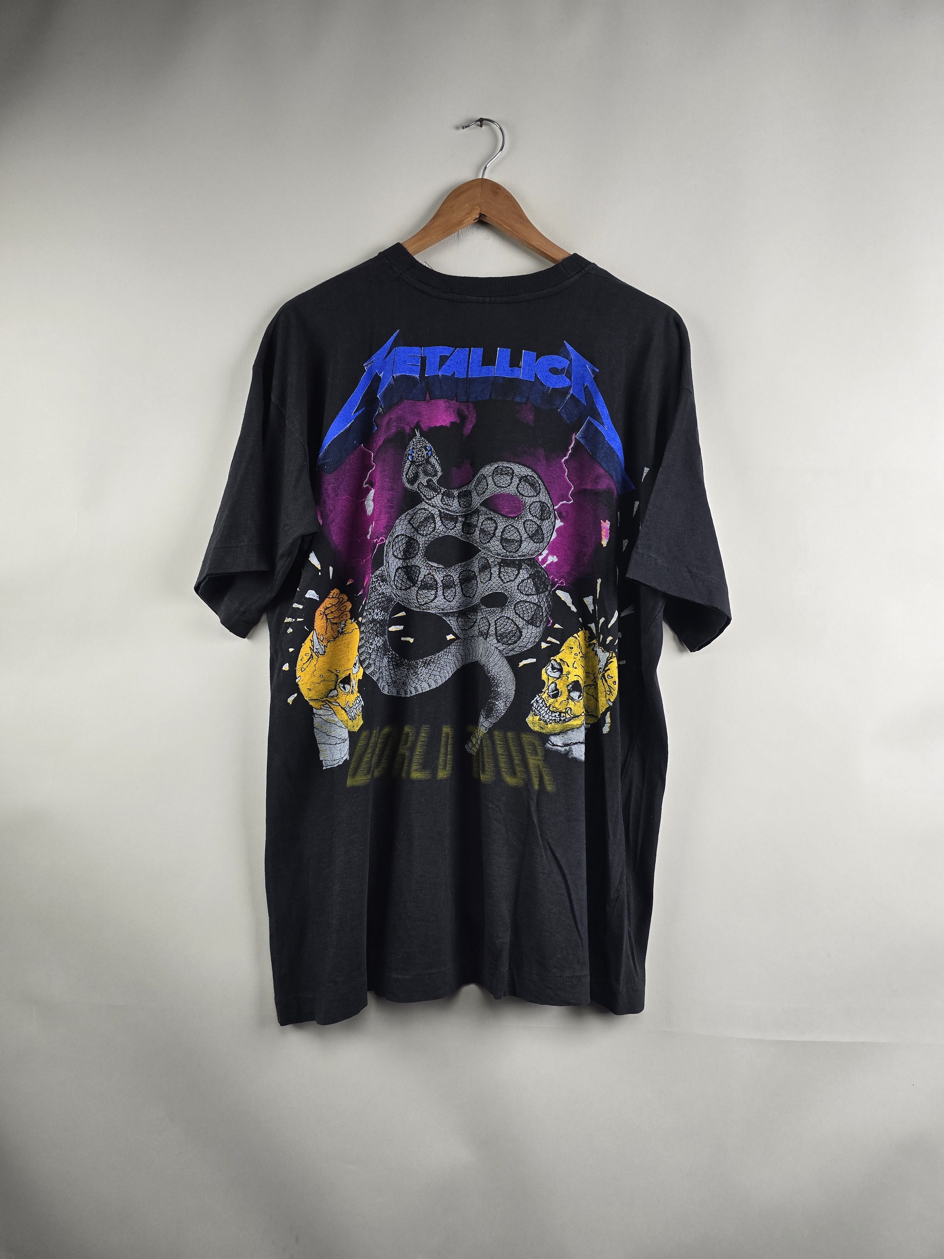 Band Tees × Metallica × Vintage 90s Metallica World Tour Full Print XL 23" 30" Size US XL / EU 56 / 4 - 5 Thumbnail