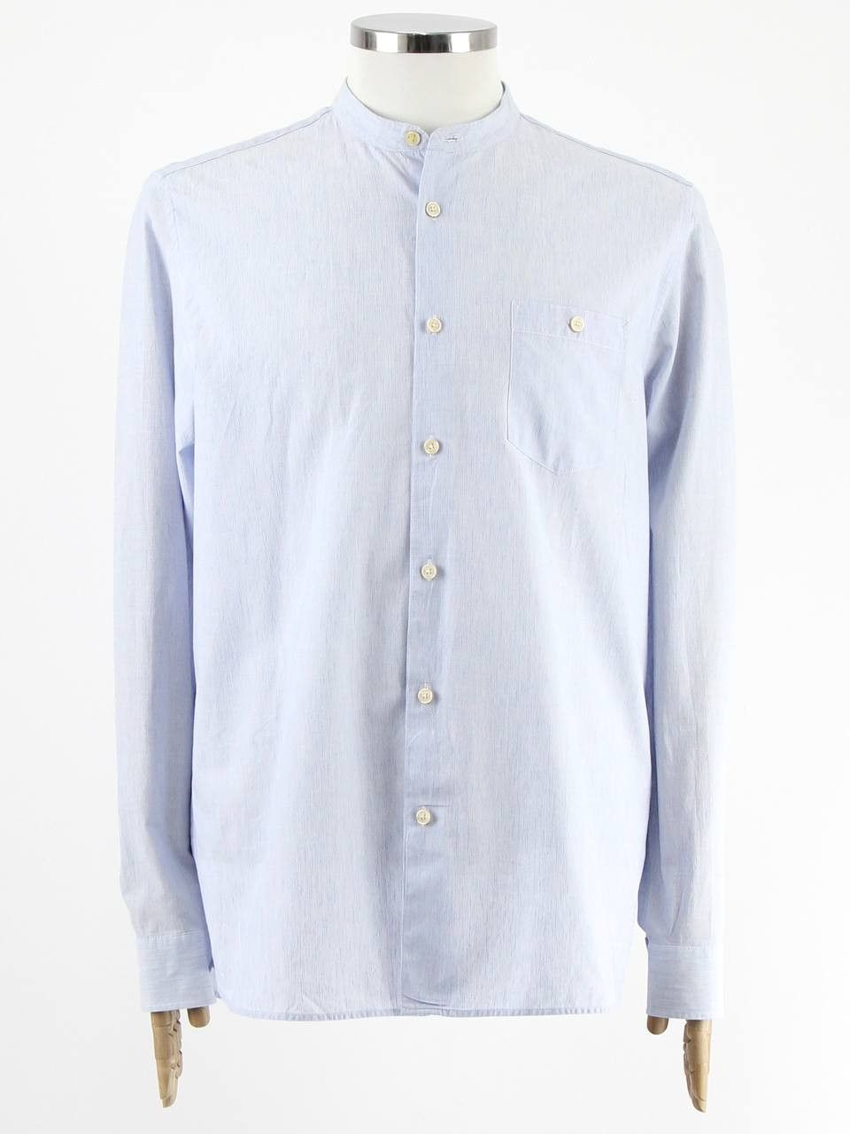Ted Baker TED BAKER Collarless shirt made of linen and cotton Size US XL / EU 56 / 4 - 1 Thumbnail