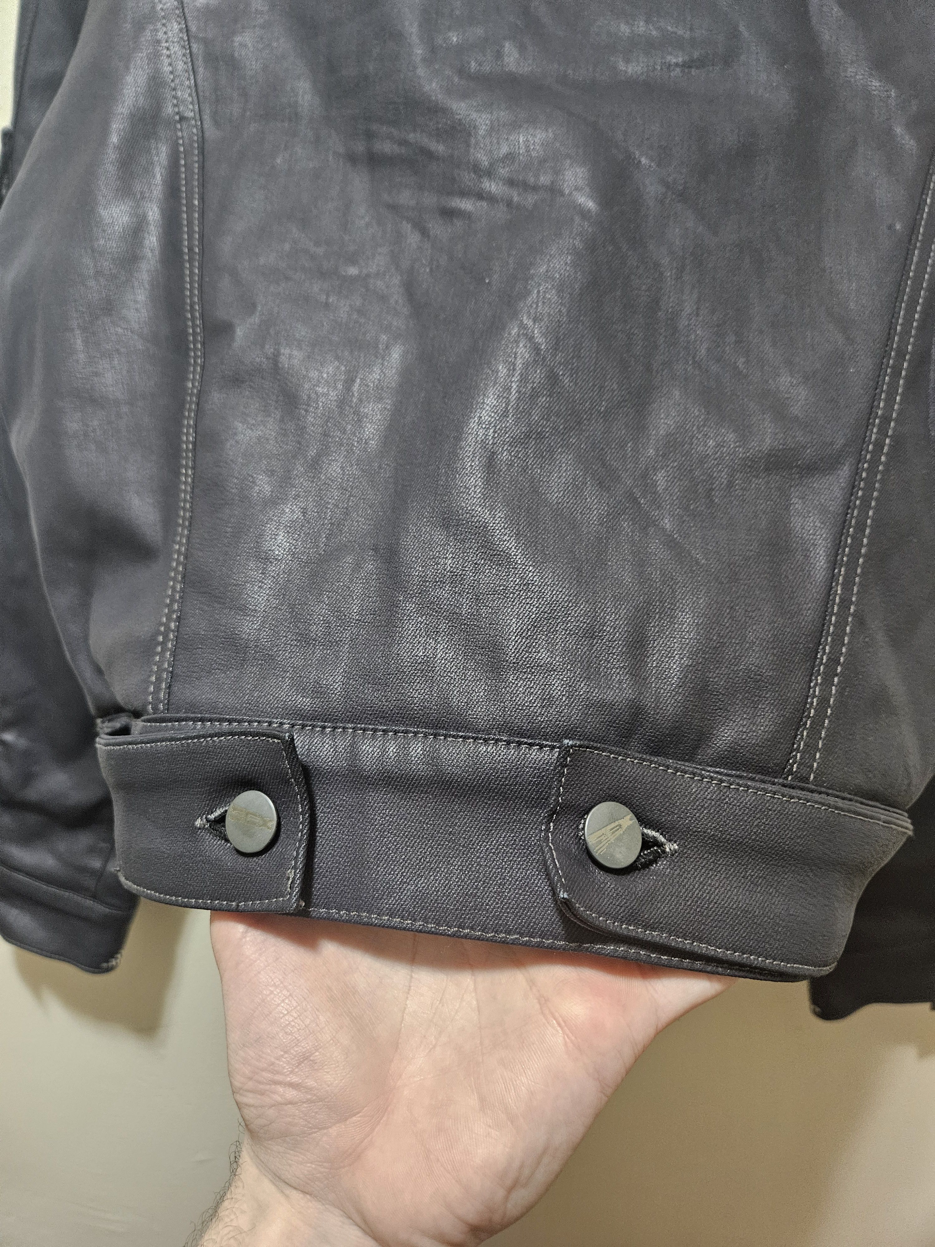Sp5der Black Waxed Denim Sherpa Lined Trucker Jacket Size US S / EU 44-46 / 1 - 11 Thumbnail