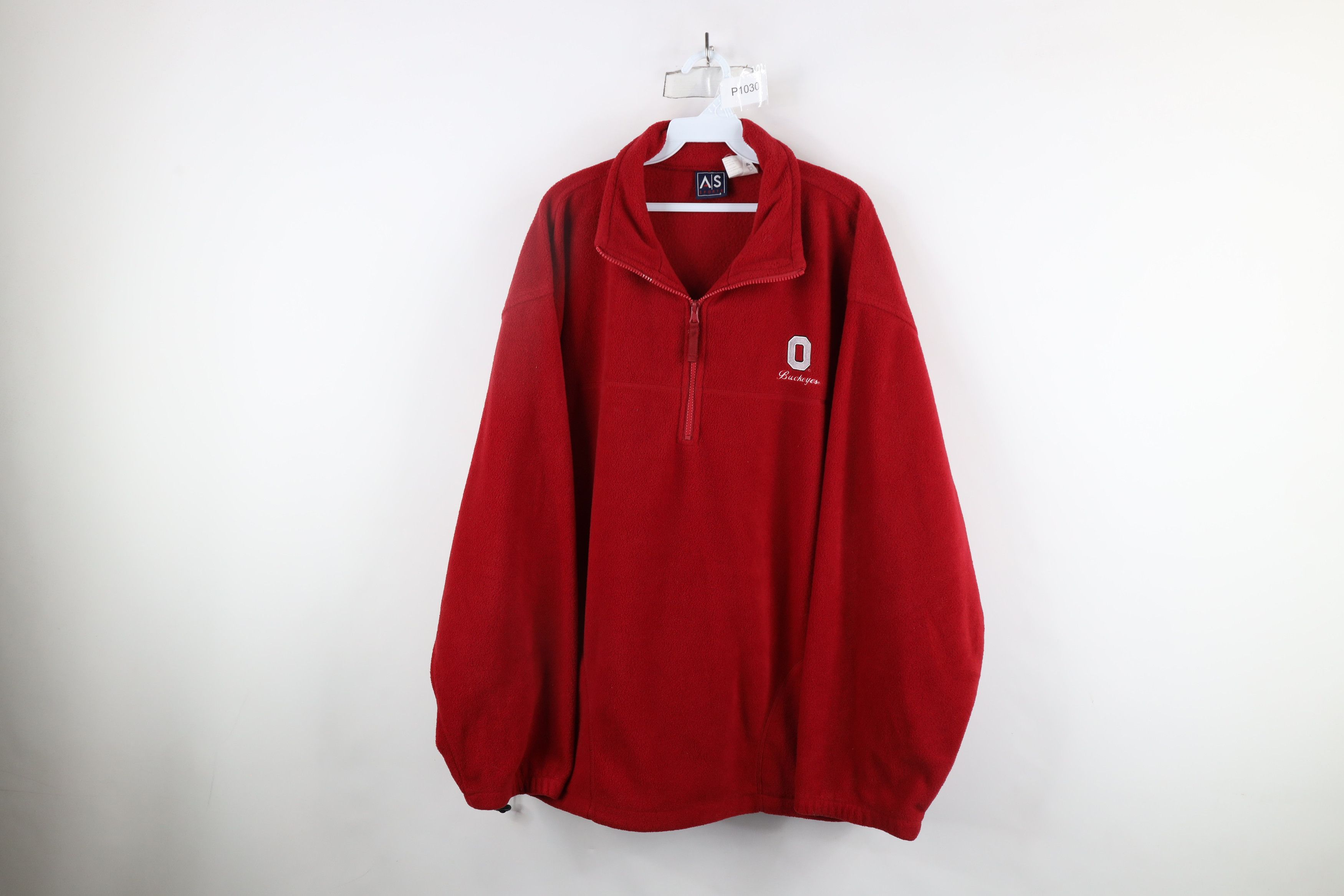 Vintage Vintage 90s Ohio State University Half Zip Fleece Sweater Size US XL / EU 56 / 4 - 1 Thumbnail