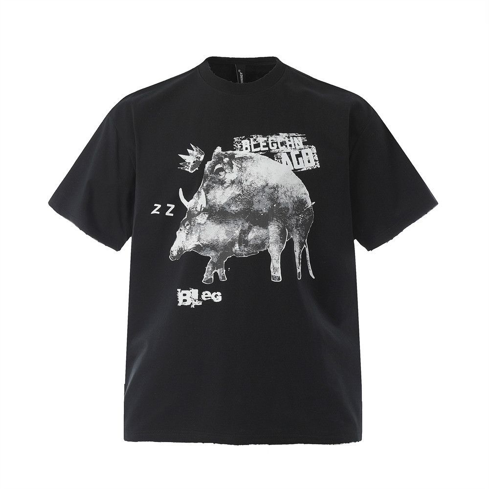 Japanese Brand × Vintage Men's loose hip-hop casual animal cow print T-shirt y2k Size US M / EU 48-50 / 2 - 1 Thumbnail