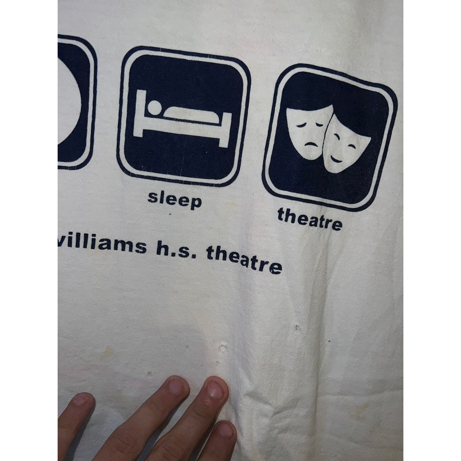 Gildan Vintage Theater Shirt Eat Sleep White Stained Medium Size US M / EU 48-50 / 2 - 4 Thumbnail