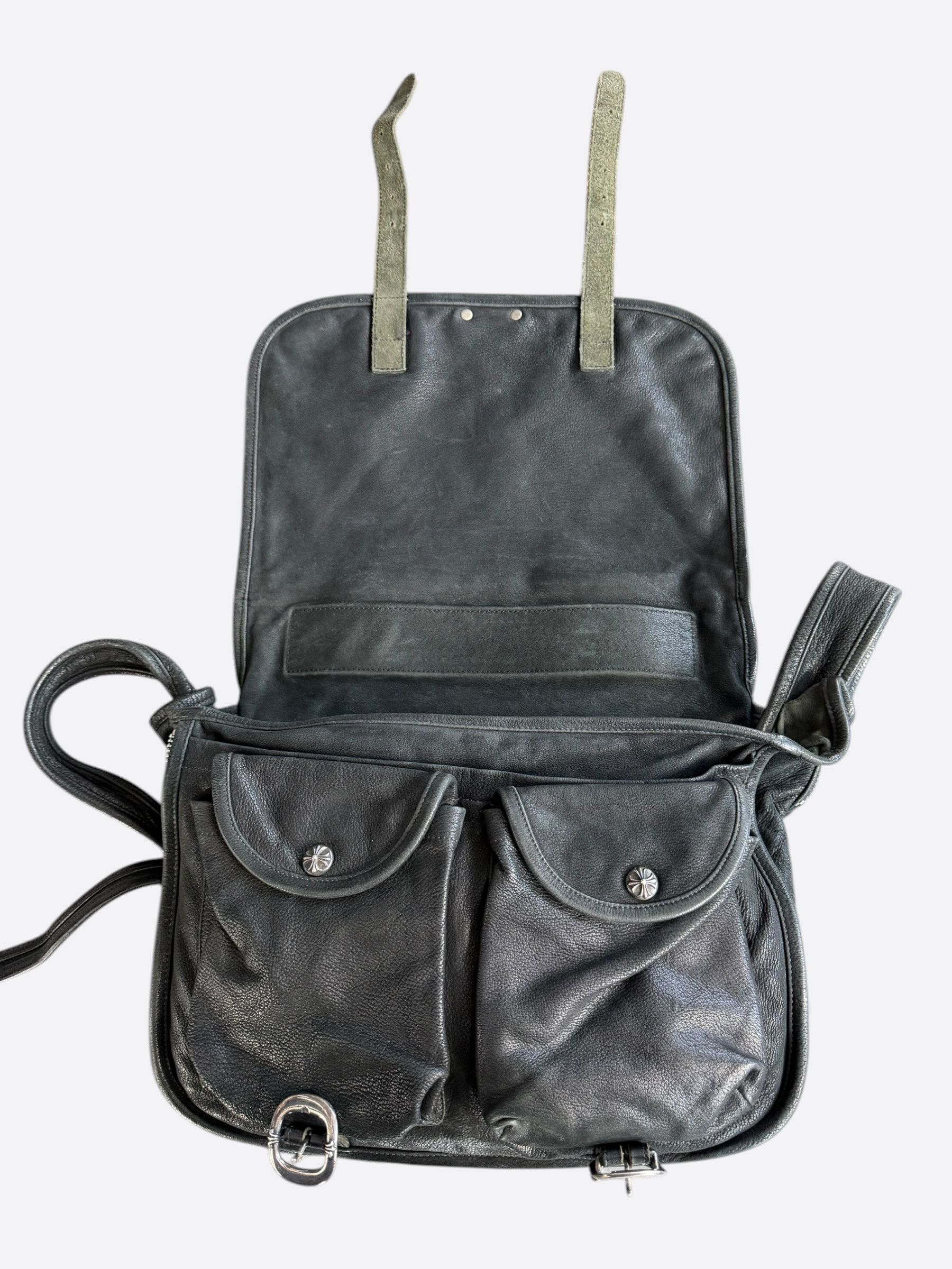 Chrome Hearts Chrome Hearts Black & Silver Gunslinger Messenger Bag Size ONE SIZE - 3 Thumbnail