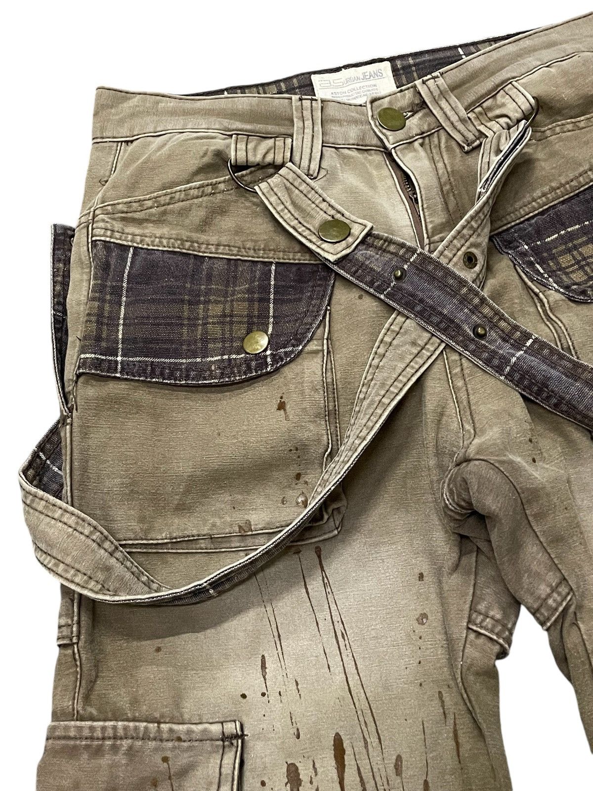 BUFFALO BOBS × Hysteric Glamour × Le Grande Bleu (L.G.B.) As Urban Cargo Baggy Suspender Painter Pants Size US 29 - 9 Thumbnail