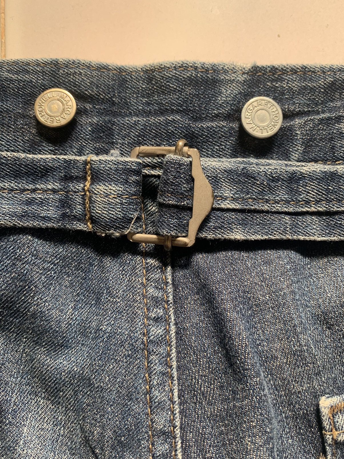Margaret Howell Carpenter Hickory Workwear Japan Made Buckle Back Size US 33 - 6 Thumbnail