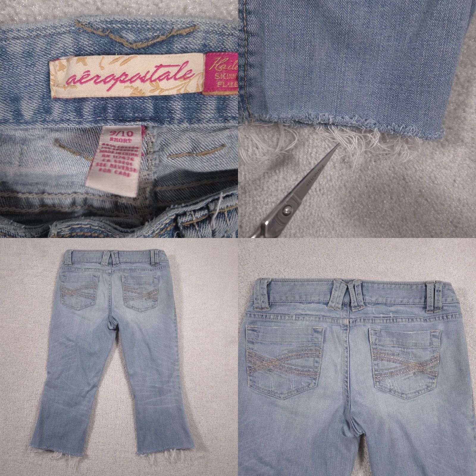 Aeropostale Aeropostale Jeans Womens Juniors 9/10 Short Crop Flare Skinny Kailey Stretch Denim Blue Size 30" / US 8 / IT 44 - 9 Thumbnail