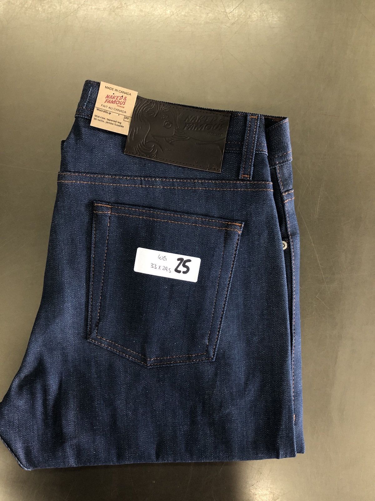image of Naked Famous Ocean Blue Stretch Selvedge Weird Guy 33 351 in Indigo, Men's