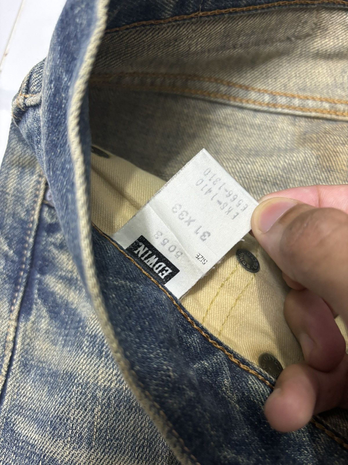 Edwin VINTAGE EDWIN 505XX SELVEDGE BAGGY DISTRESSED DENIM JEANS Size US 31 - 13 Thumbnail