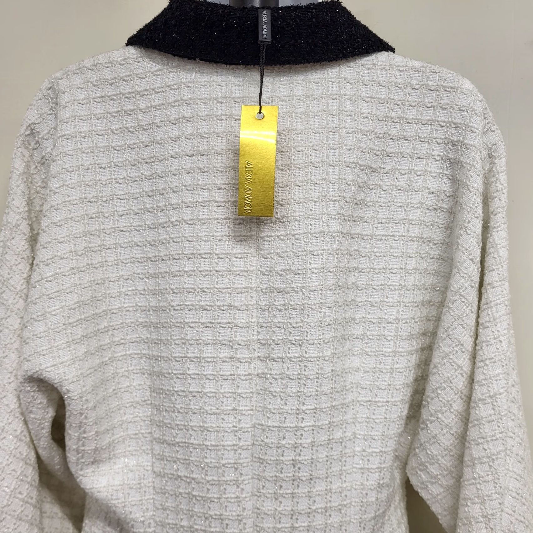 Vintage Alexia Admor Dress Women's Size 8 Ivory Knit Fit & Flare Sparkly Party Dress NWT Size M / US 6-8 / IT 42-44 - 7 Thumbnail