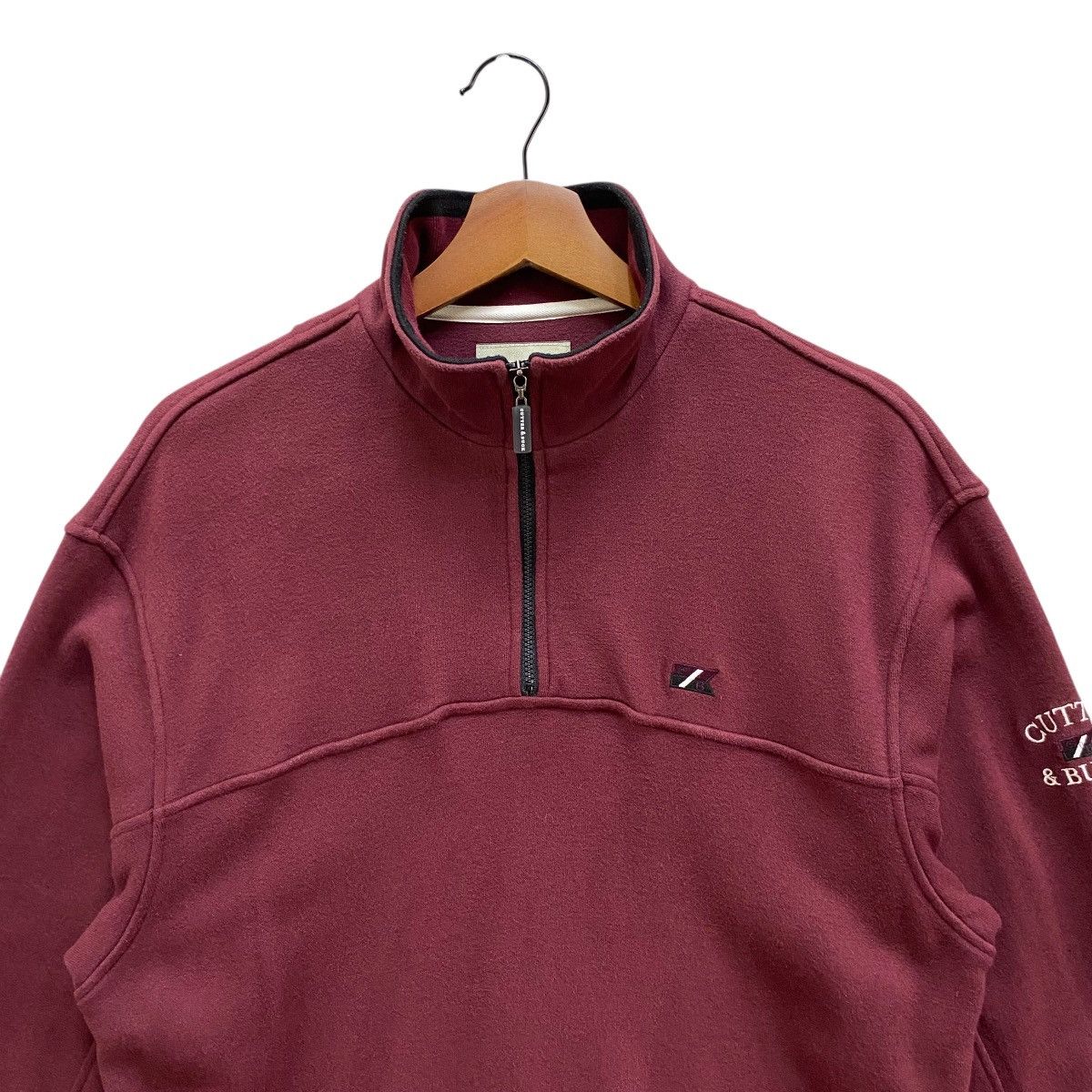 Cutter & Buck Cutter & Buck 1/4 Zip Burgundy Acrylic Rayon Sweatshirt M Size US M / EU 48-50 / 2 - 2 Thumbnail
