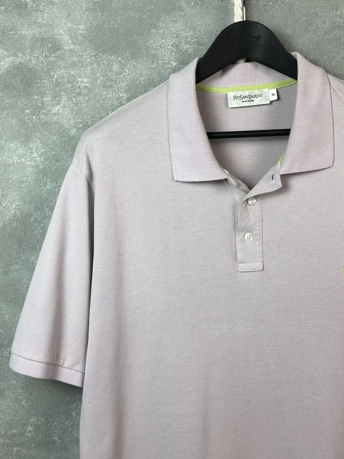 Yves Saint Laurent YSL YvesSaintLaurent Light Lilac Short Sleeve Cotton Polo Size US XXL / EU 58 / 5 - 3 Thumbnail