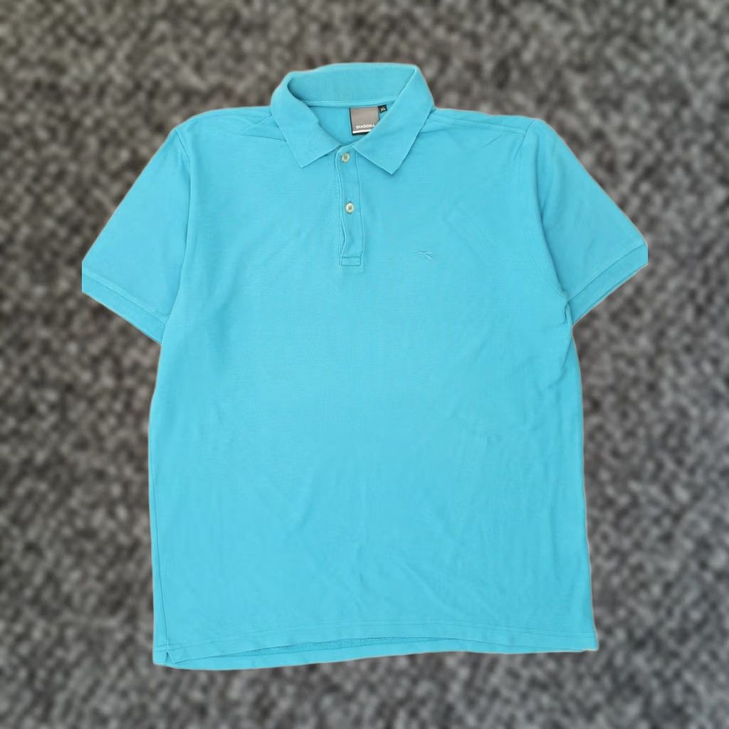 Diadora DIADORA Mens Polo Shirt XL Blue Cotton Size US XL / EU 56 / 4 - 1 Thumbnail