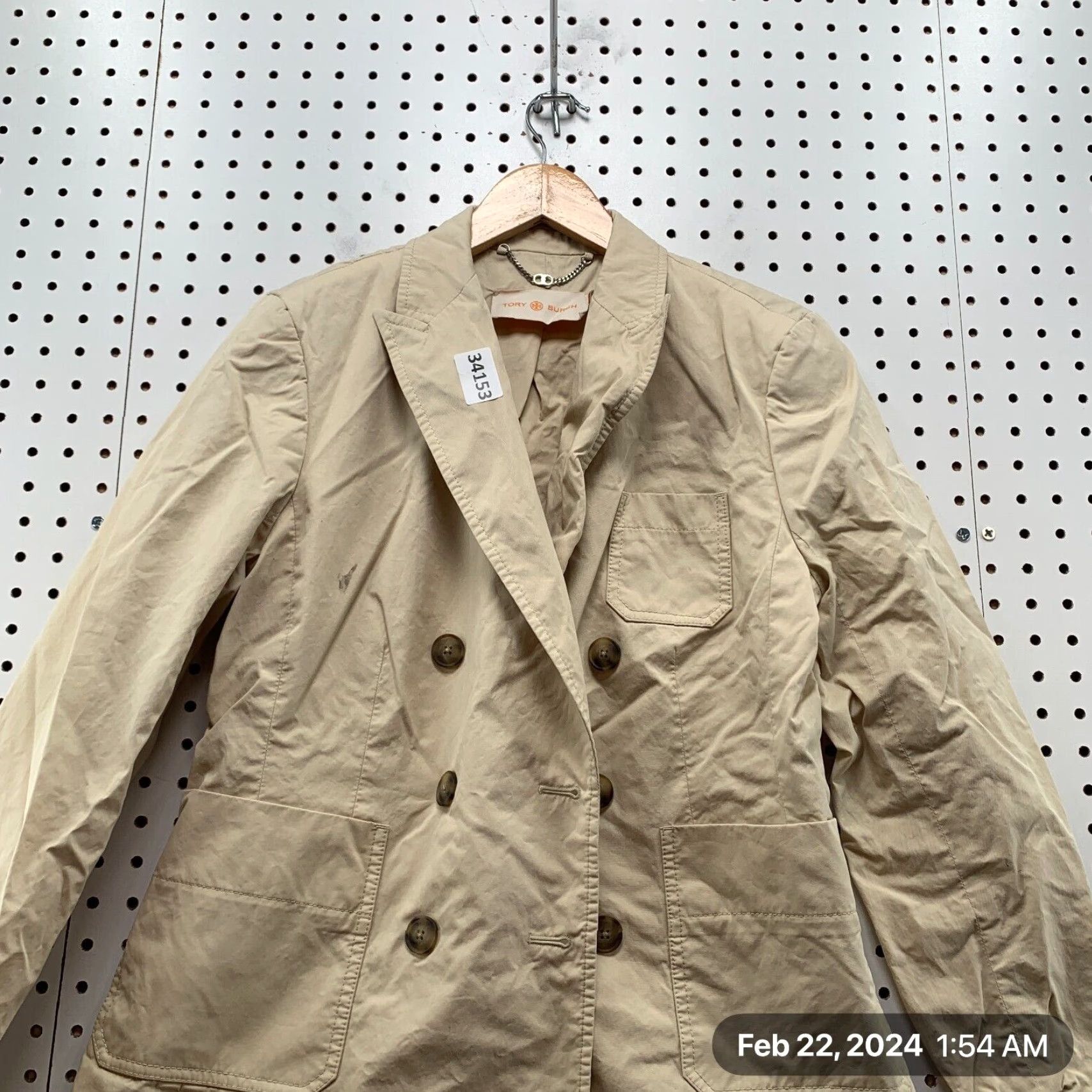 Tory Burch VINTAGE Tory Burch Khaki Blazer Jacket Womens SIZE 8 Beige Brown Business Casual 18X27 Size M / US 6-8 / IT 42-44 - 4 Thumbnail