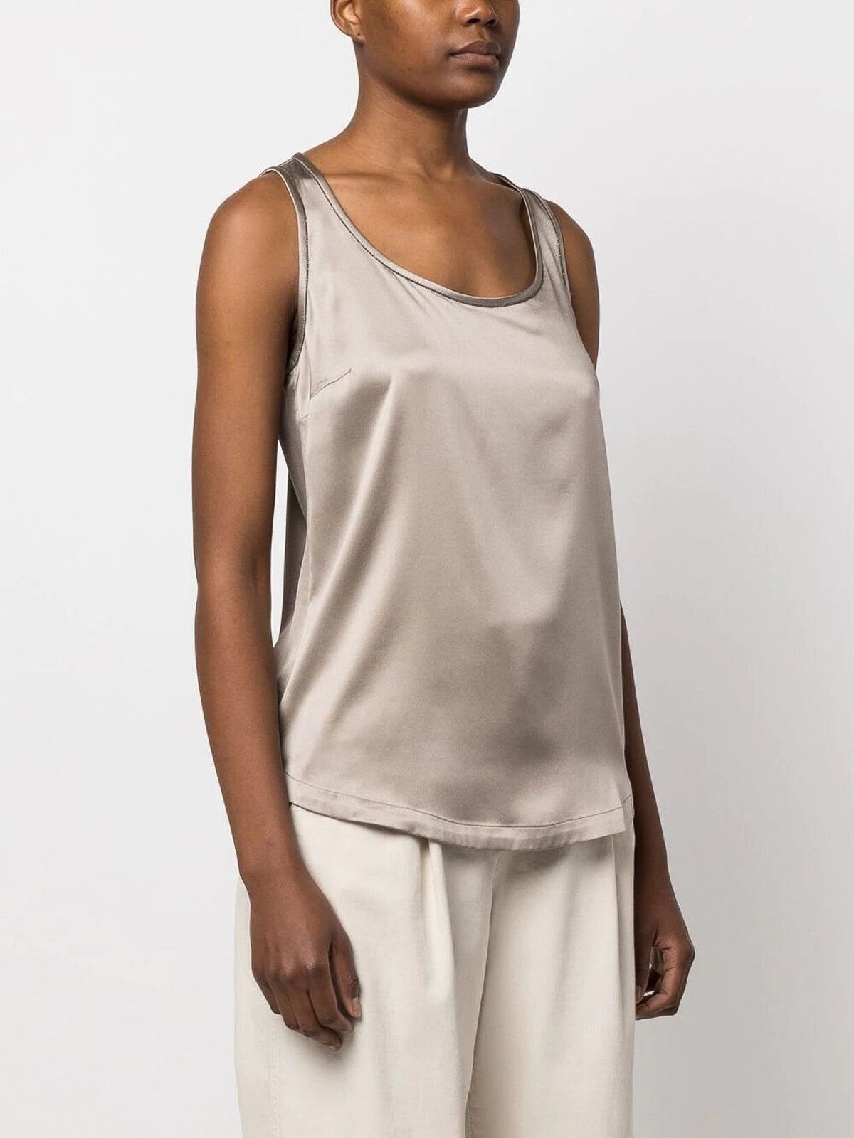 Brunello Cucinelli o1w1db10825 Blouse in Open Grey Size XL / US 12-14 / IT 48-50 - 4 Thumbnail