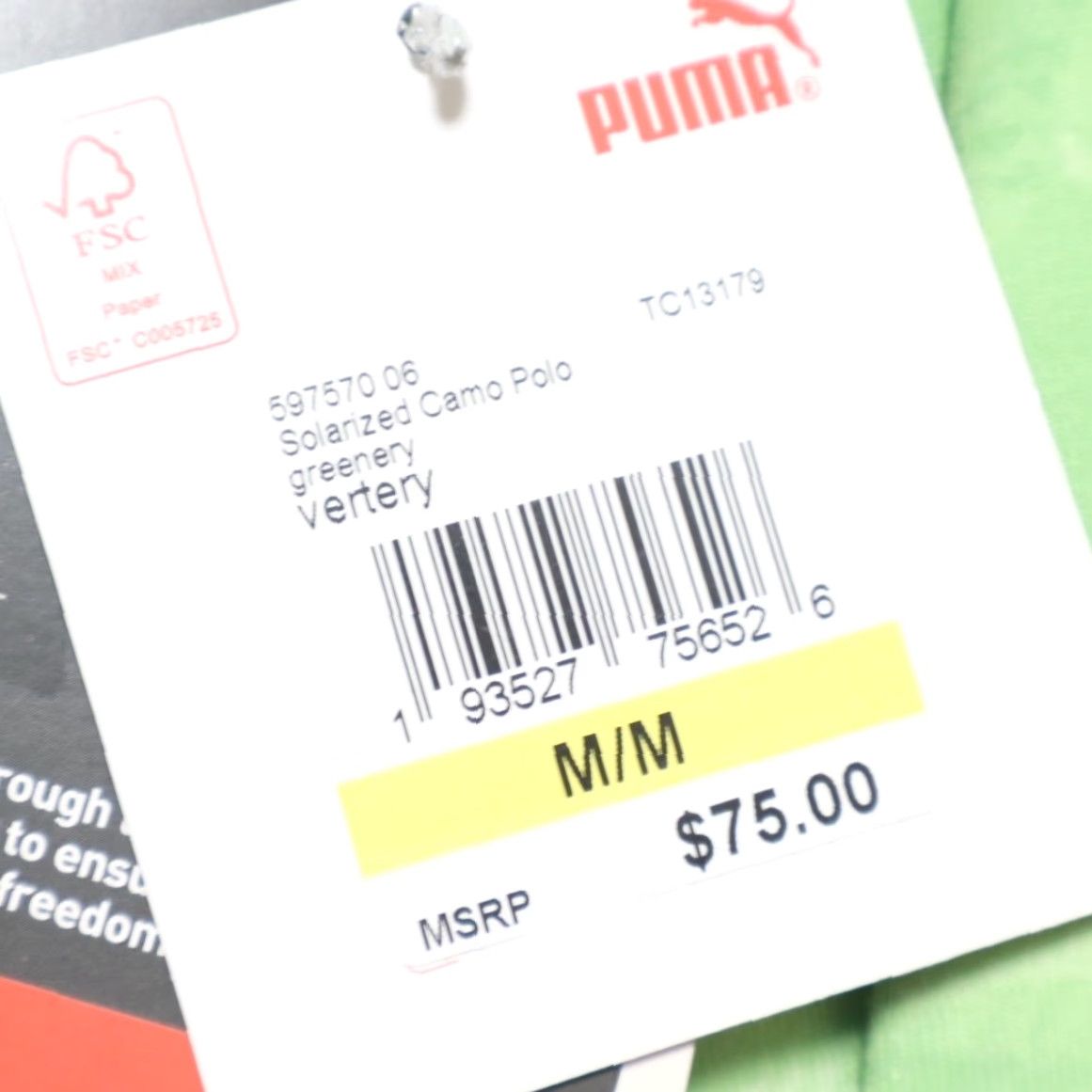 Puma Puma Shirt Green Men's XL Solarized Camo Stretch Polyester Polo Shirt US? Size US XL / EU 56 / 4 - 5 Thumbnail