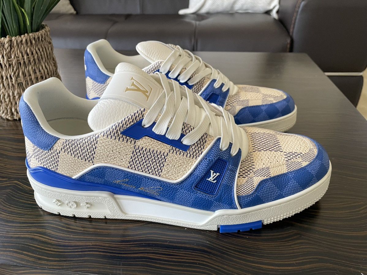 Louis Vuitton LV Trainer Sneakers #54 white blue Size US 10 / EU 43 - 2 Thumbnail