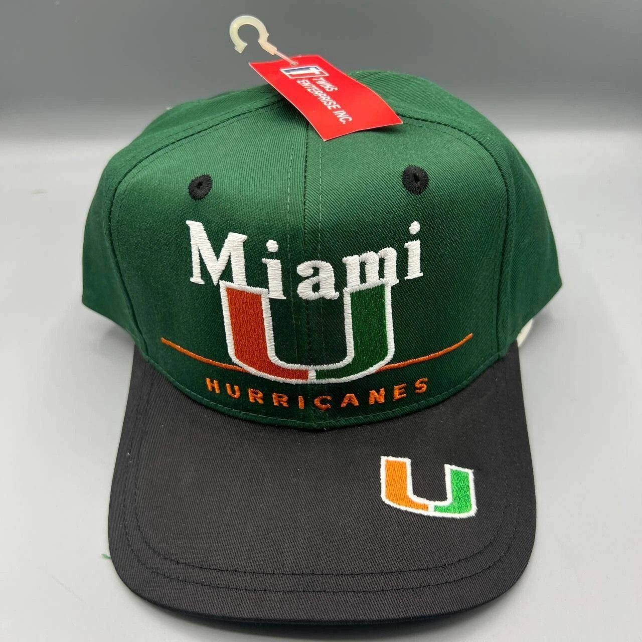 Twins Enterprise Inc. × Vintage Miami Hurricanes Hat Men Green Twins Enterprise Snap Back Size ONE SIZE - 1 Thumbnail