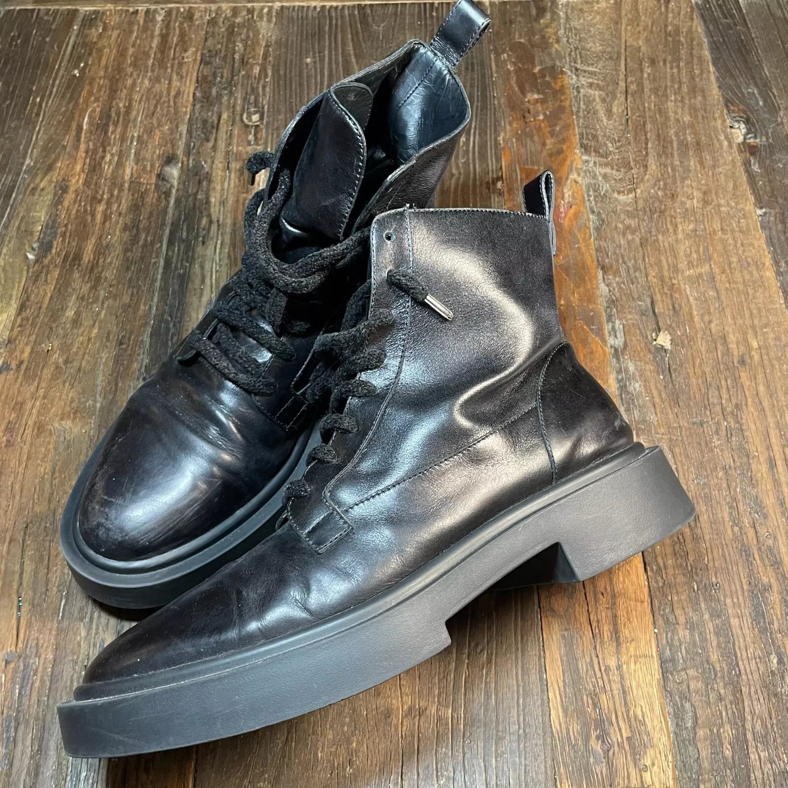 Giuseppe Zanotti Giuseppe Zanotti Boots Black Leather 11 44 Lace Up Rubber Size US 11 / EU 44 - 5 Thumbnail