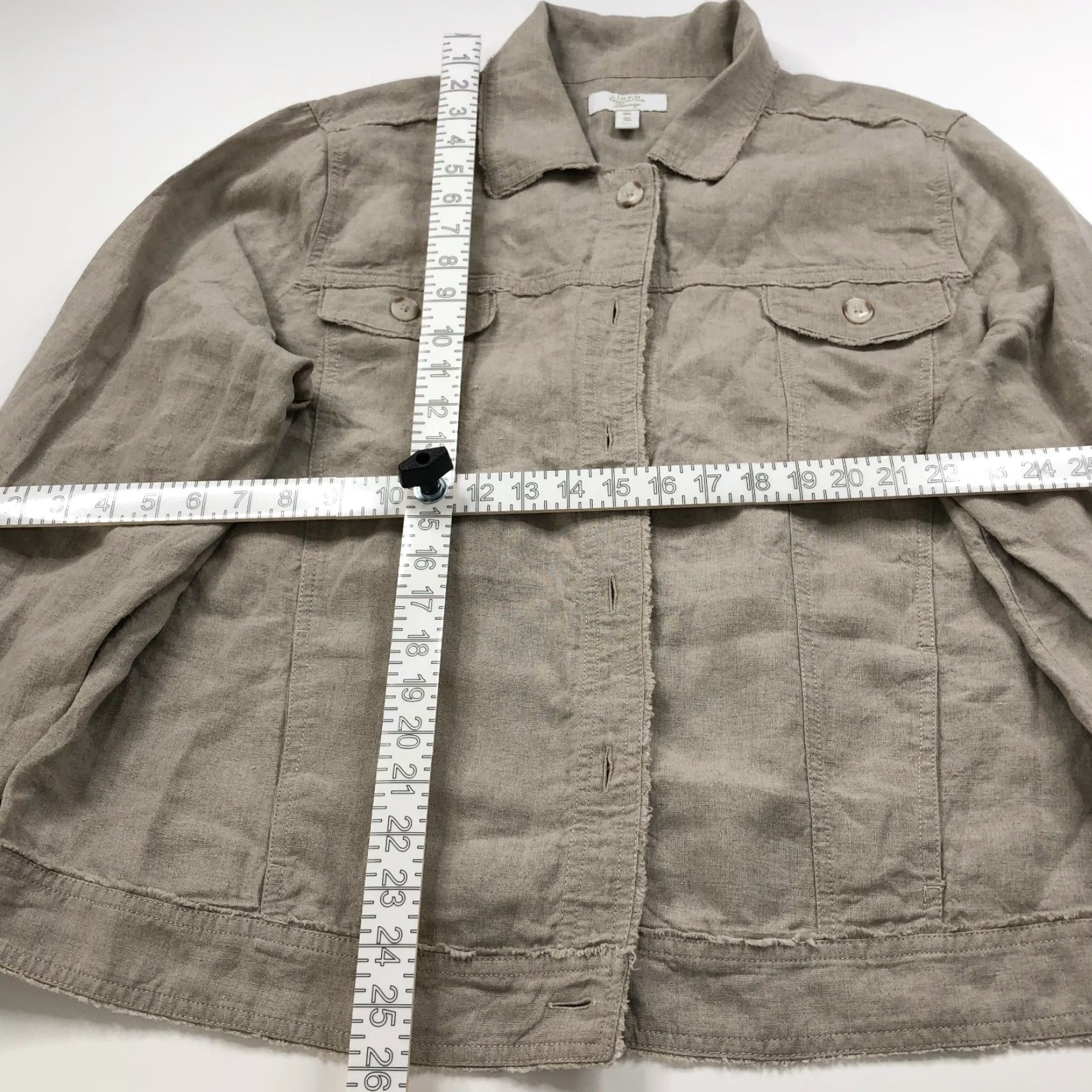 Charter Club Charter Club Luxury XXL 100% Linen Long Sleeve Shacket Shirt Jacket Beige MINT Shirt Womens Basic Casual All Seasons Size XXL / US 16-18 / IT 52-54 - 3 Thumbnail