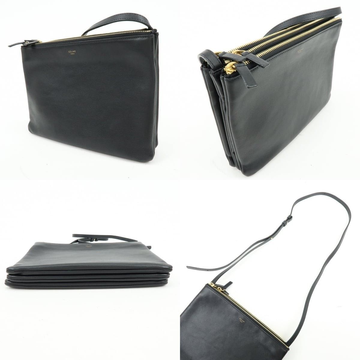 Celine Celine Trio Crossbody Bag Lambskin Black Size ONE SIZE - 3 Thumbnail