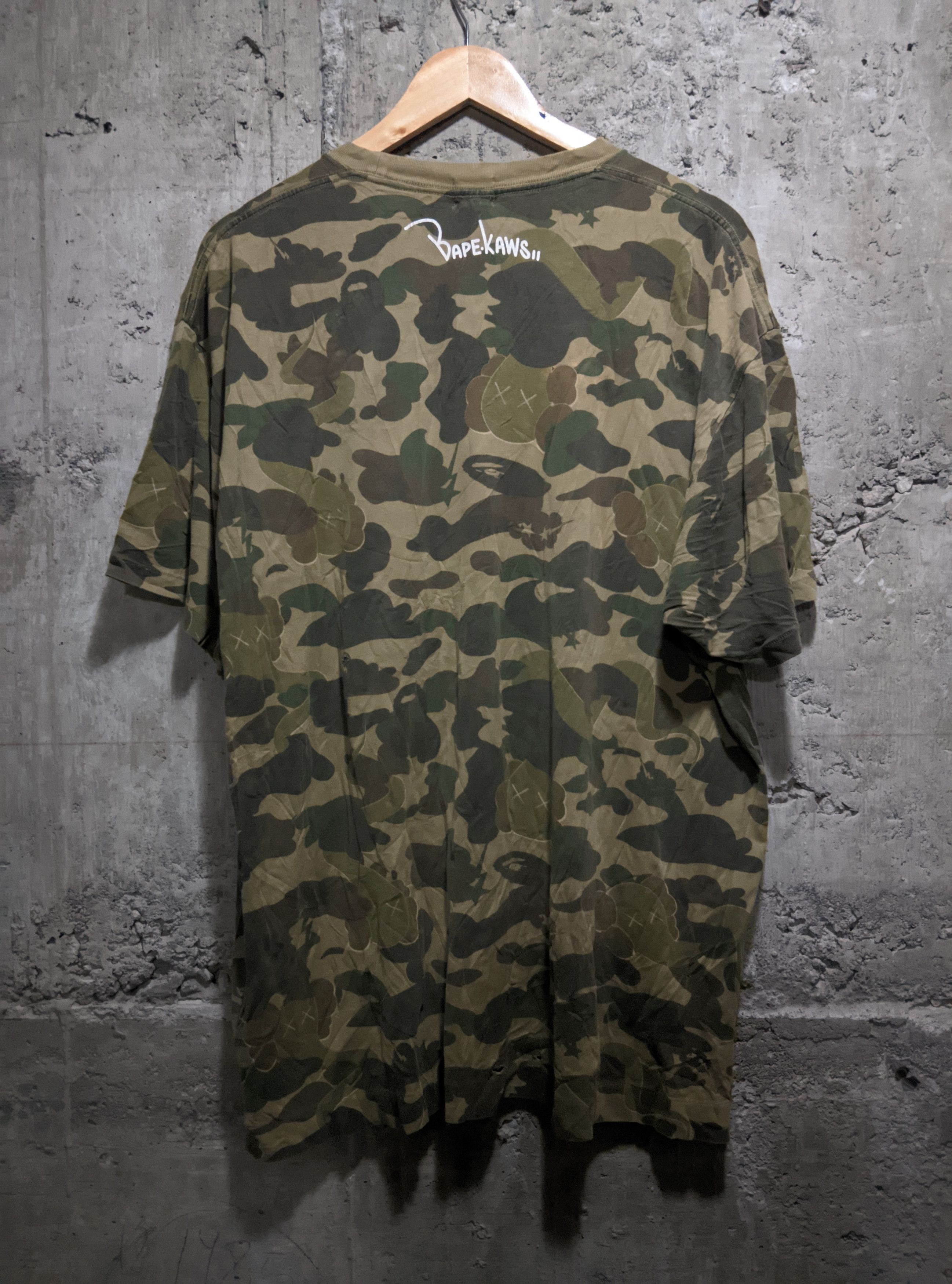Vintage Vintage 2005 bape x kaws first collab camo t shirt Size US XL / EU 56 / 4 - 2 Thumbnail