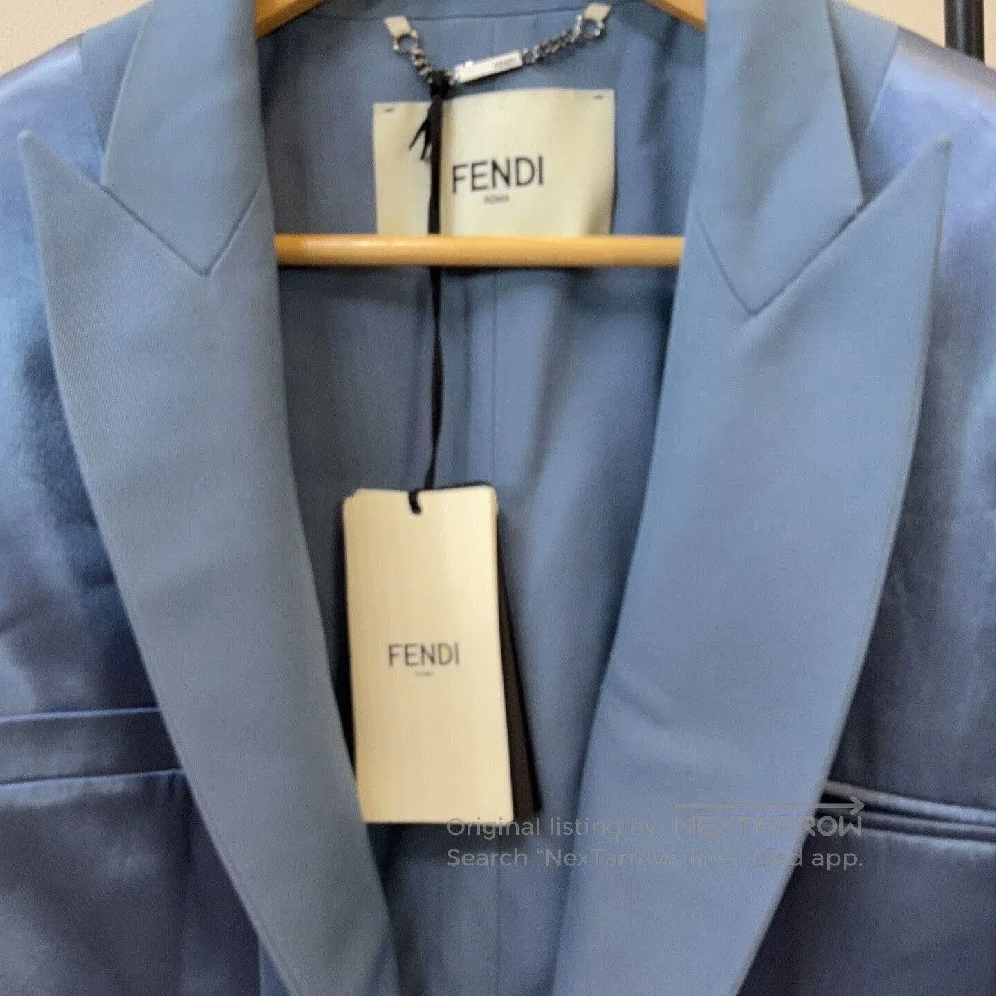 Fendi Fendi Blue Satin Blazer Size 36. Size XS / US 0-2 / IT 36-38 - 3 Thumbnail
