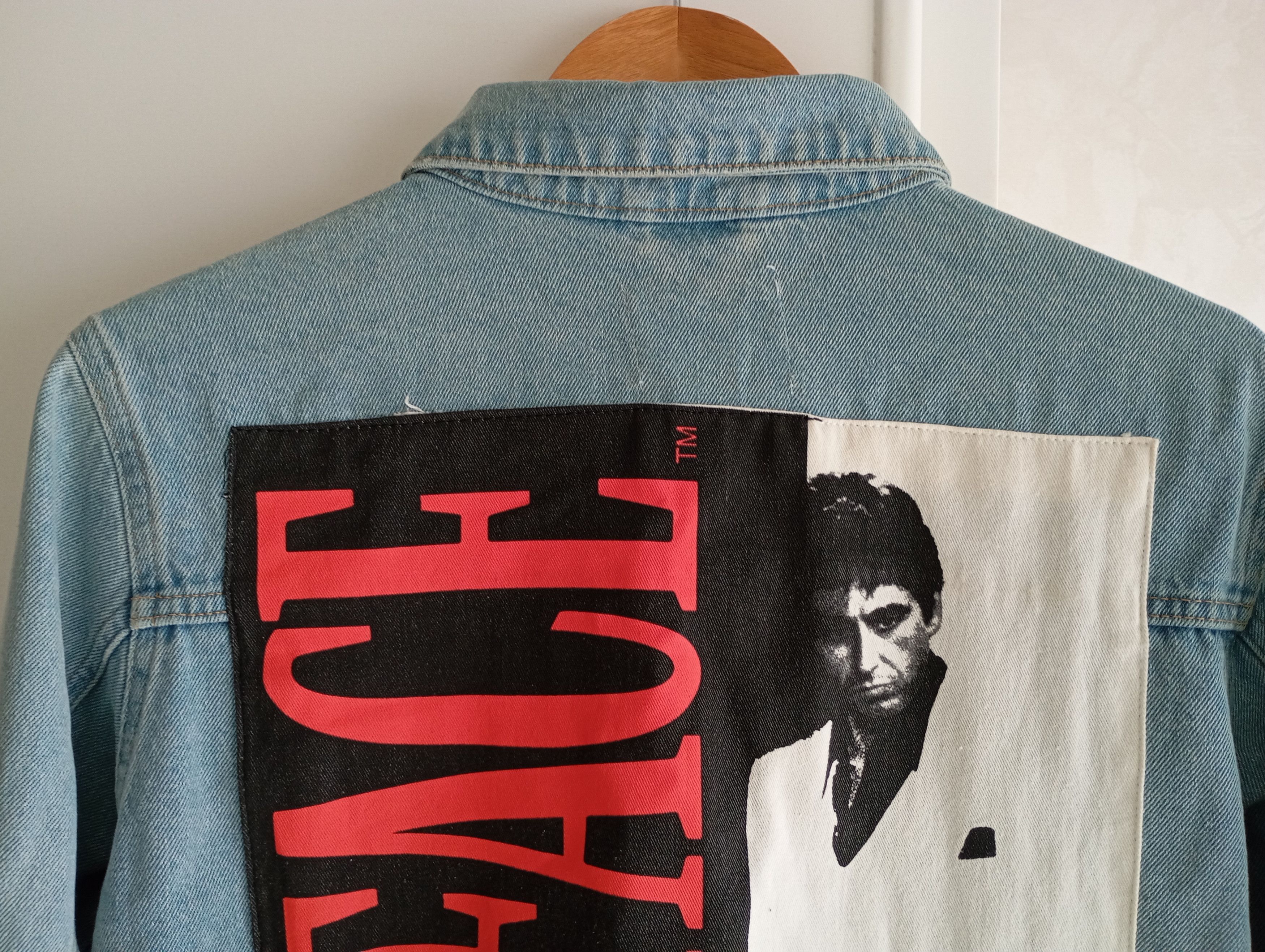 Vintage Scarface Tony Montana alpacino Vintage Denim Jacket Size US S / EU 44-46 / 1 - 11 Thumbnail