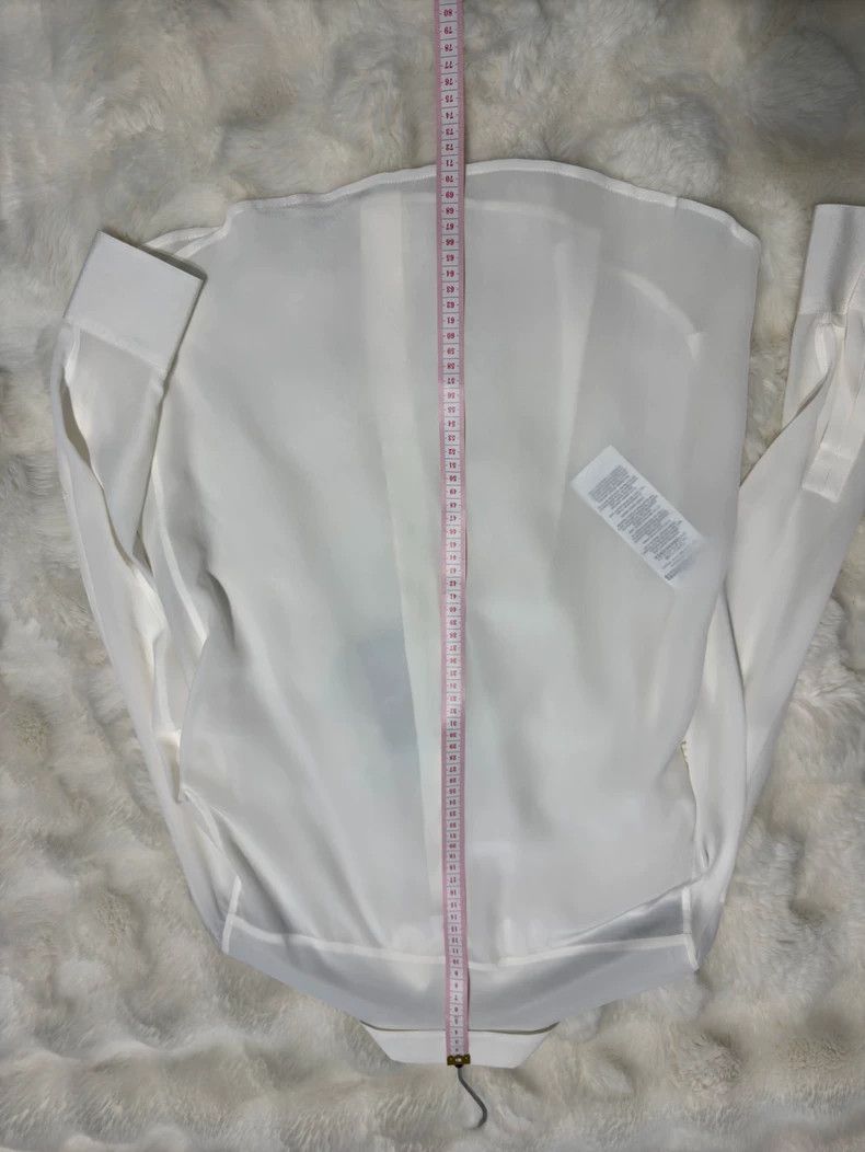 Yves Saint Laurent saint laurent Pure White Women's Silk Shirt 2503-Nextarrow Size XS / US 0-2 / IT 36-38 - 8 Thumbnail