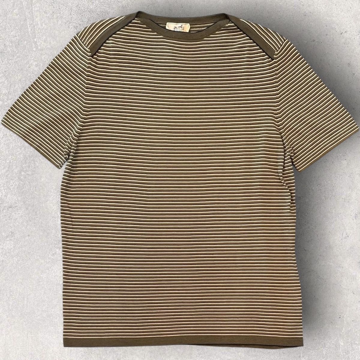 Hermes Hermes Brown Stripe T Shirt Size US S / EU 44-46 / 1 - 1 Thumbnail