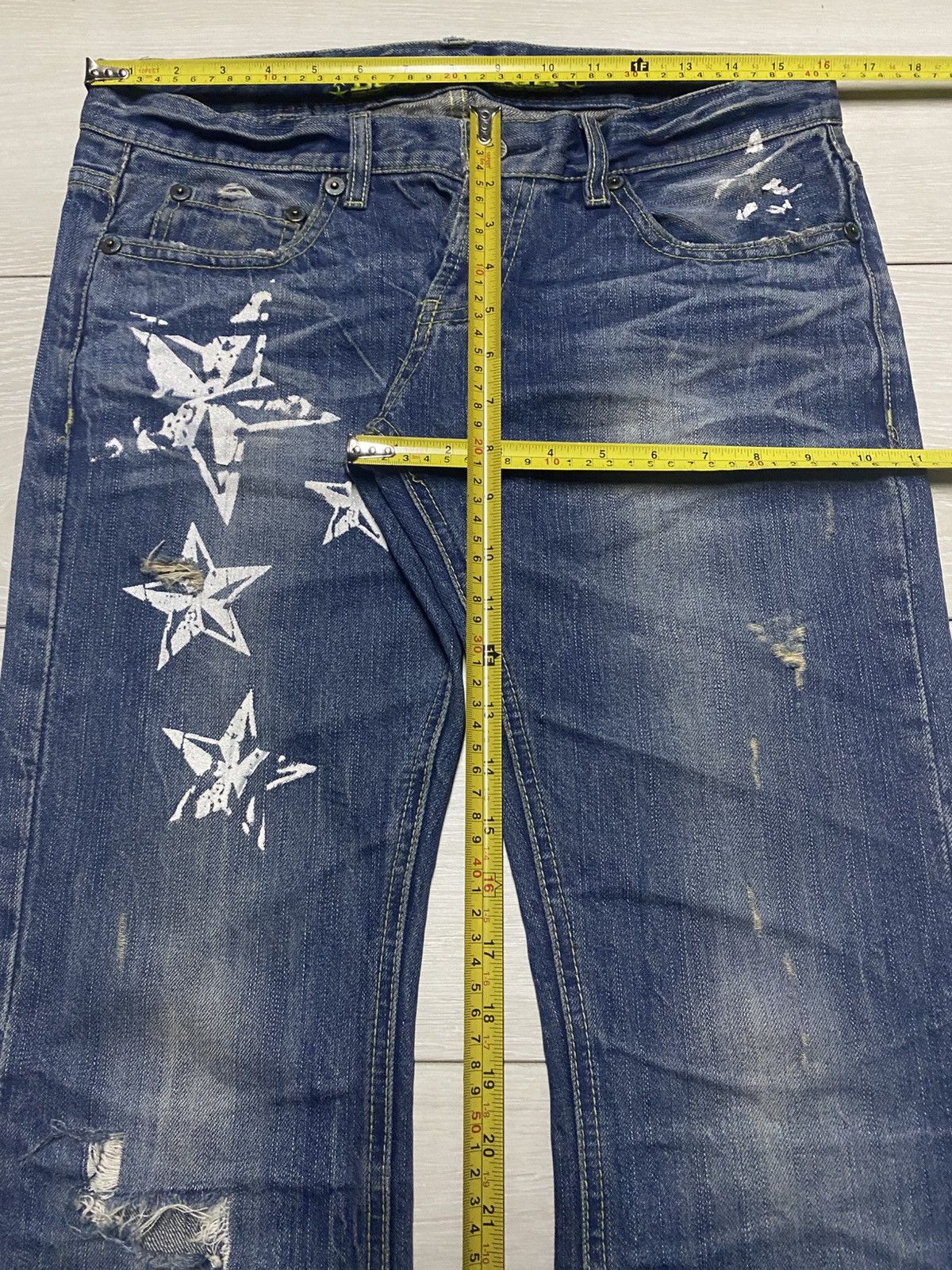 Beauty Beast Vintage Japanese Buzz Spunky Star Flare Repair Jeans Size US 32 / EU 48 - 20 Thumbnail