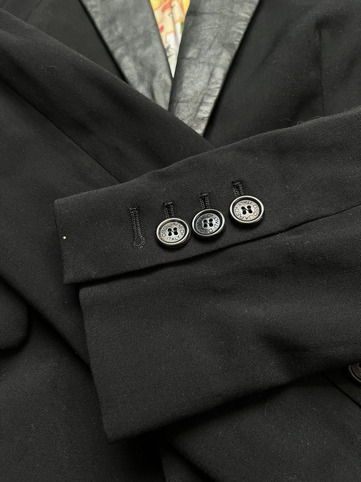 Dsquared2 Dsquared 2 Nightlife Wool Blazer Leather Black One Button Size L / US 10 / IT 46 - 7 Thumbnail